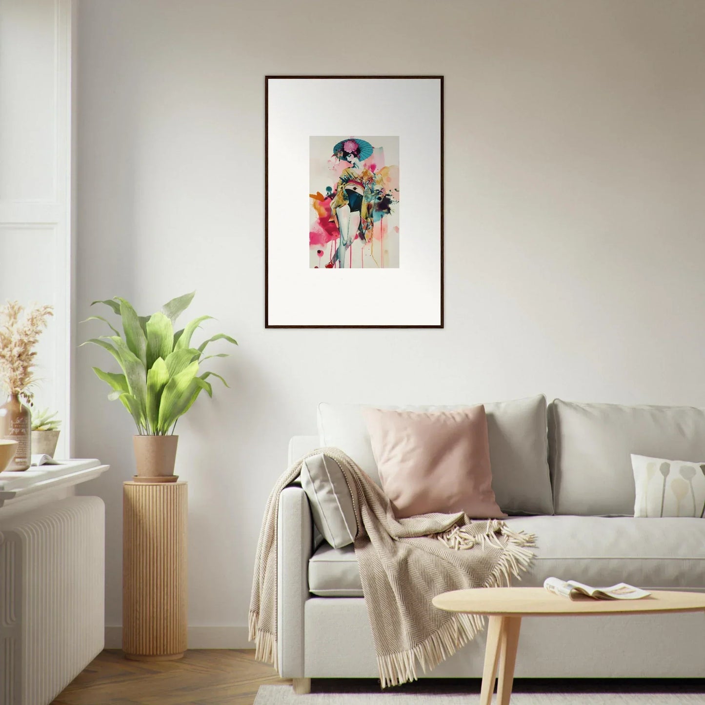 Framed colorful Candy Fantasia abstract portrait wall art for vibrant room decor