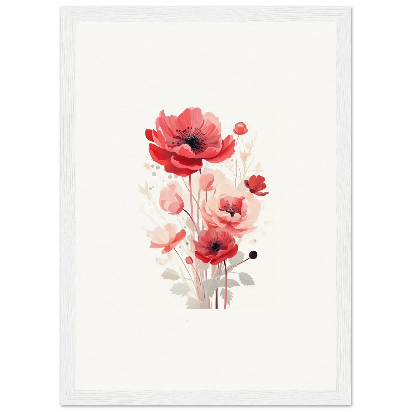 Watercolor painting of red poppies for a vibrant Symphonic Floirana canvas print