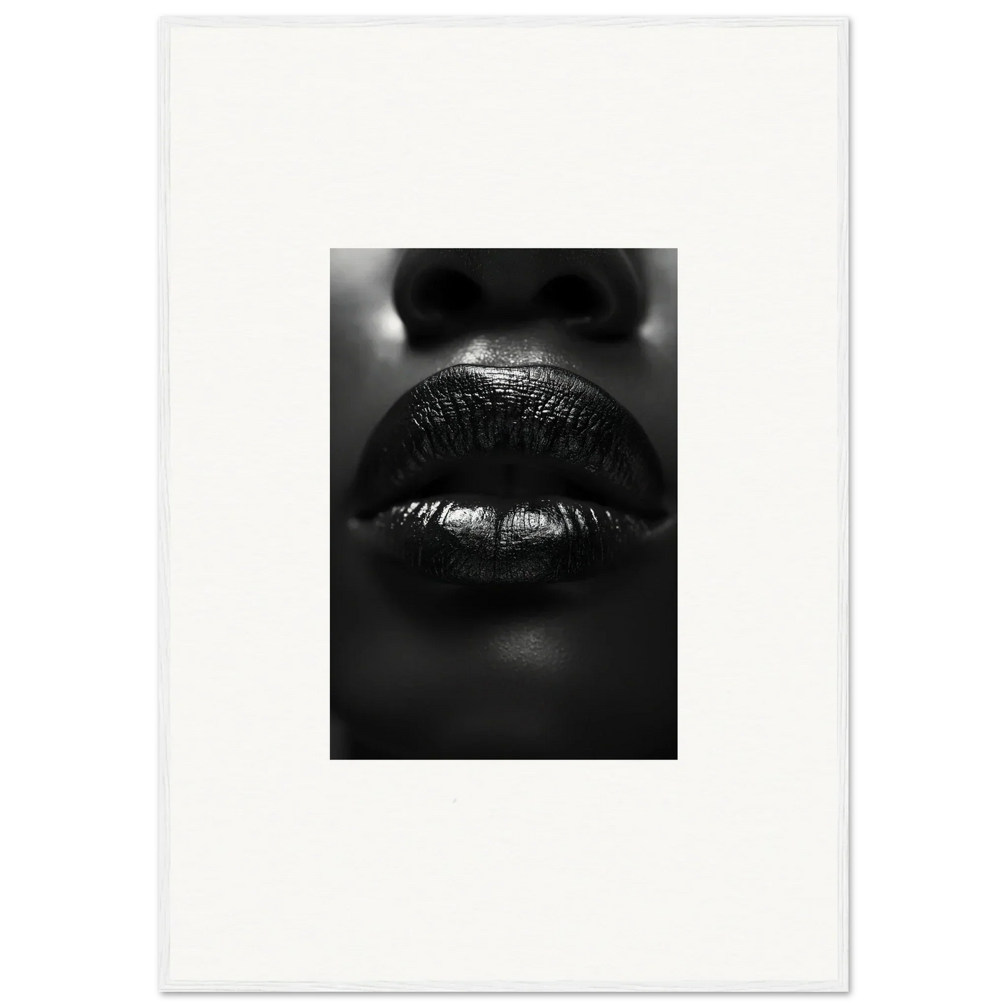 Glossy dark lips with metallic sheen for stunning liquid kisses canvas print