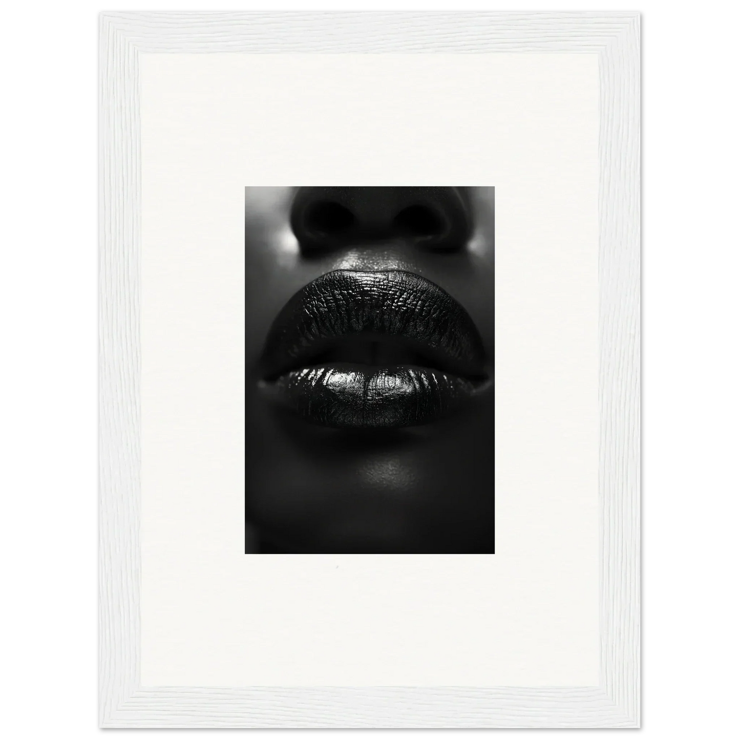 Close-up of glossy dark lips for liquid kisses canvas print room decoration