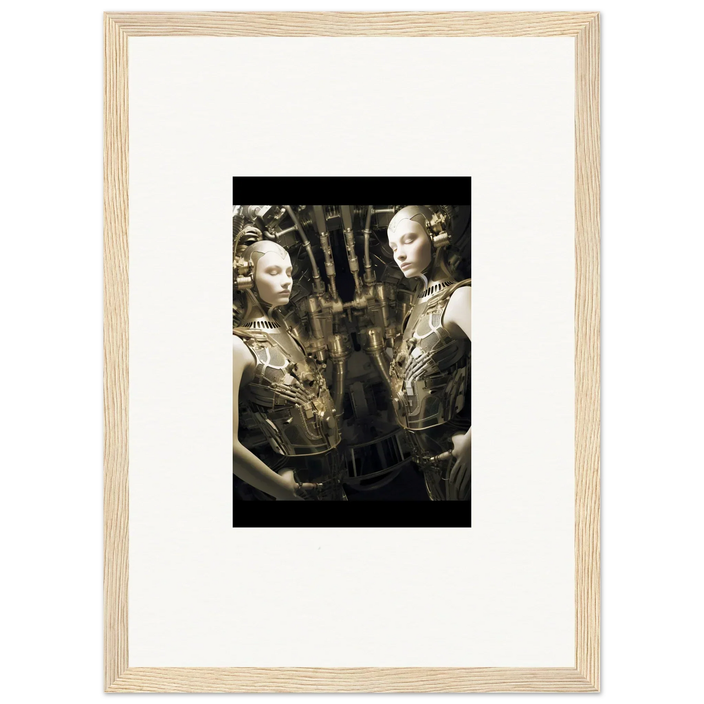Framed wall art of mannequins in metallic outfits for dreams unveiled room decor