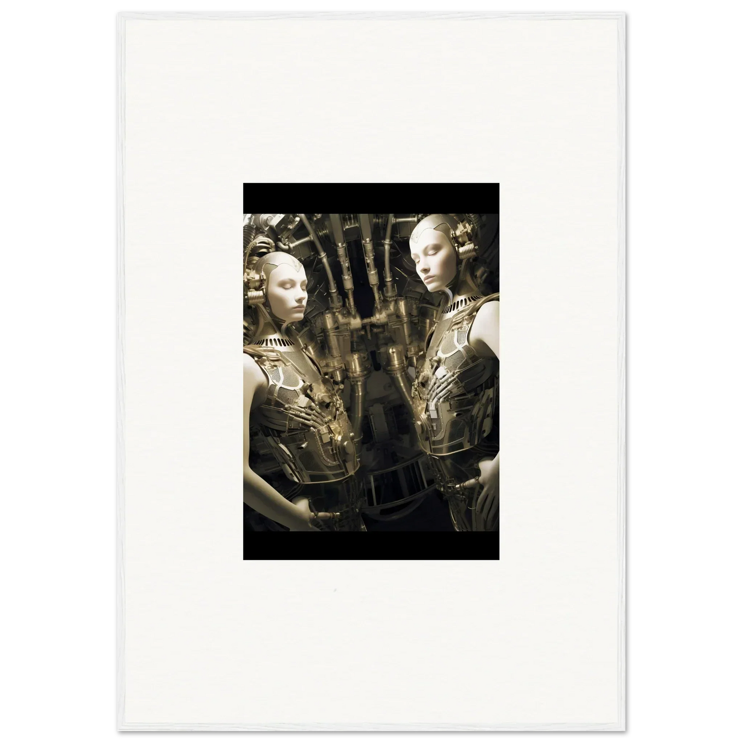 Vintage photograph of two mannequins in ornate clothing for unique room decor dreams unveiled