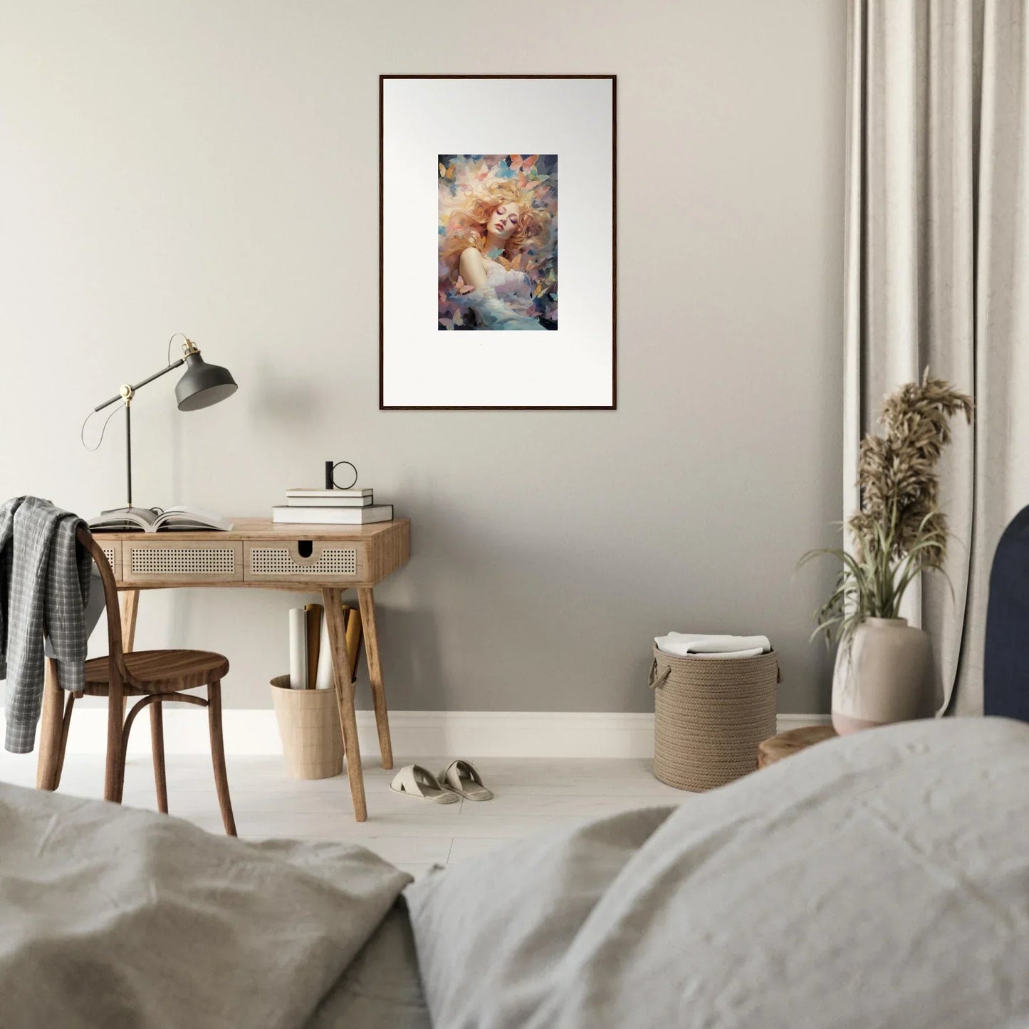 Ethereal colorful portrait framed wall art for vibrant room decor, Derivatives of Memories
