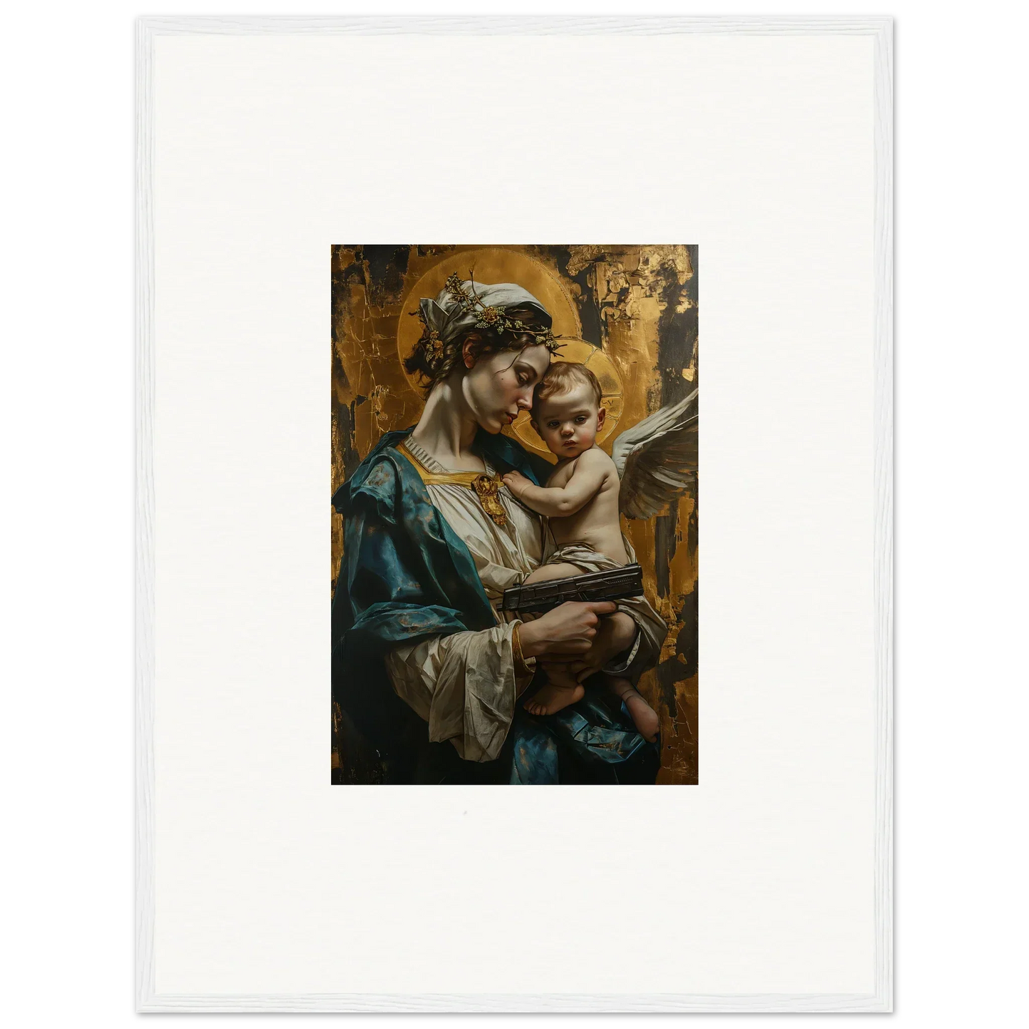 Classical painting of a woman and child, perfect for Velveteen Church room decoration