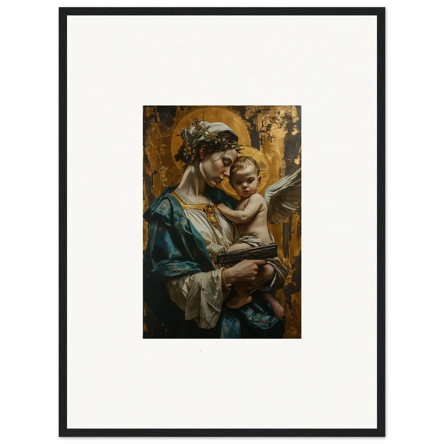 Classical canvas print of a woman and child, perfect for Velveteen Church room decoration