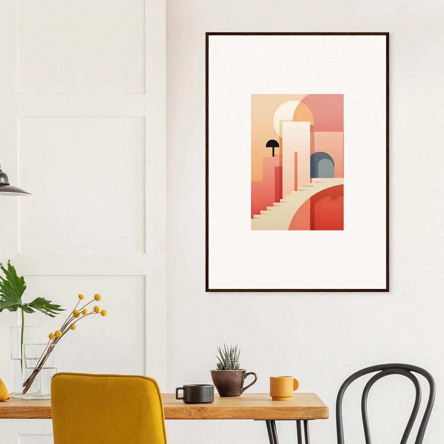 Framed minimalist art print of warm-toned arches in Dream Steps Admire collection