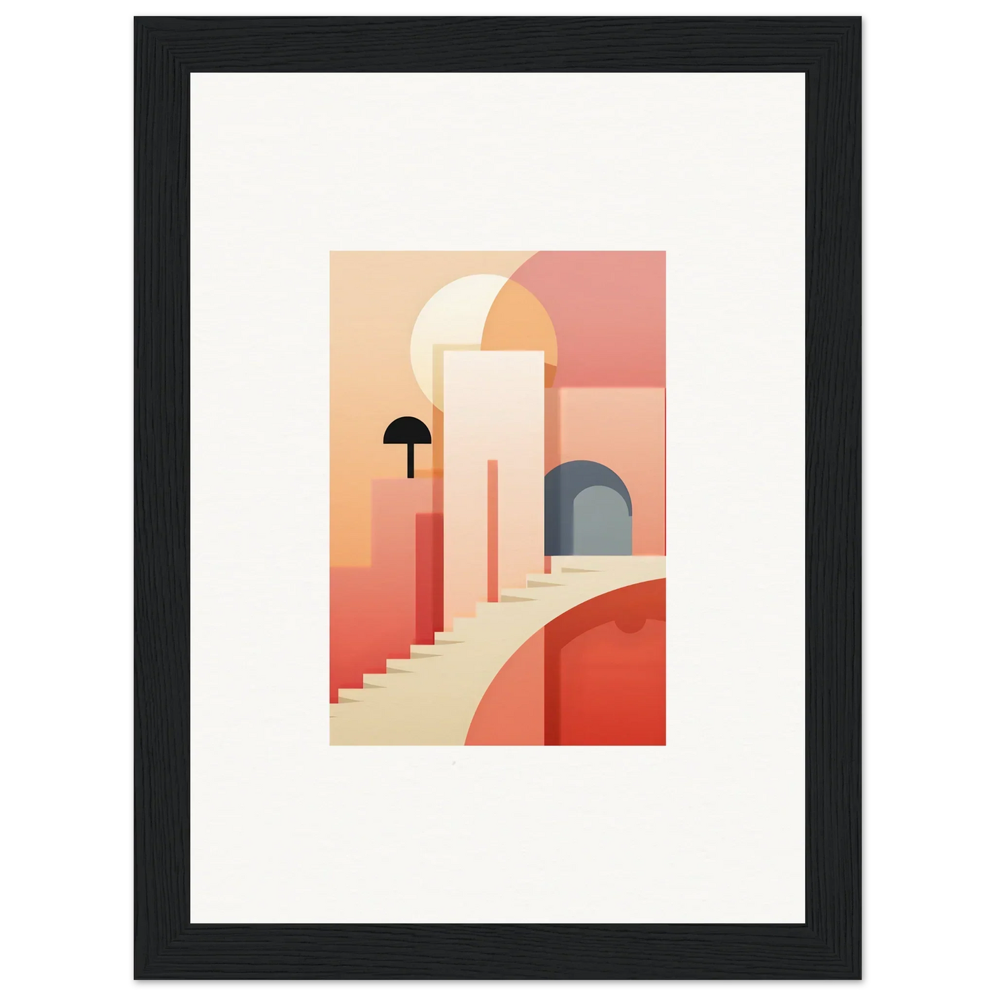 Minimalist architectural illustration for Dream Steps Admire premium framed wall art