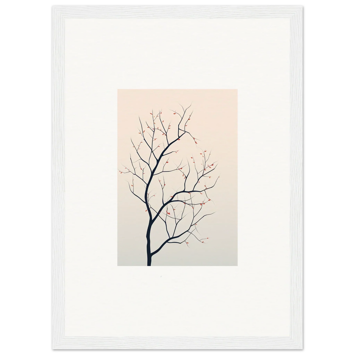 Delicate tree branch with twigs for a Silent Renewal canvas print, perfect room decoration