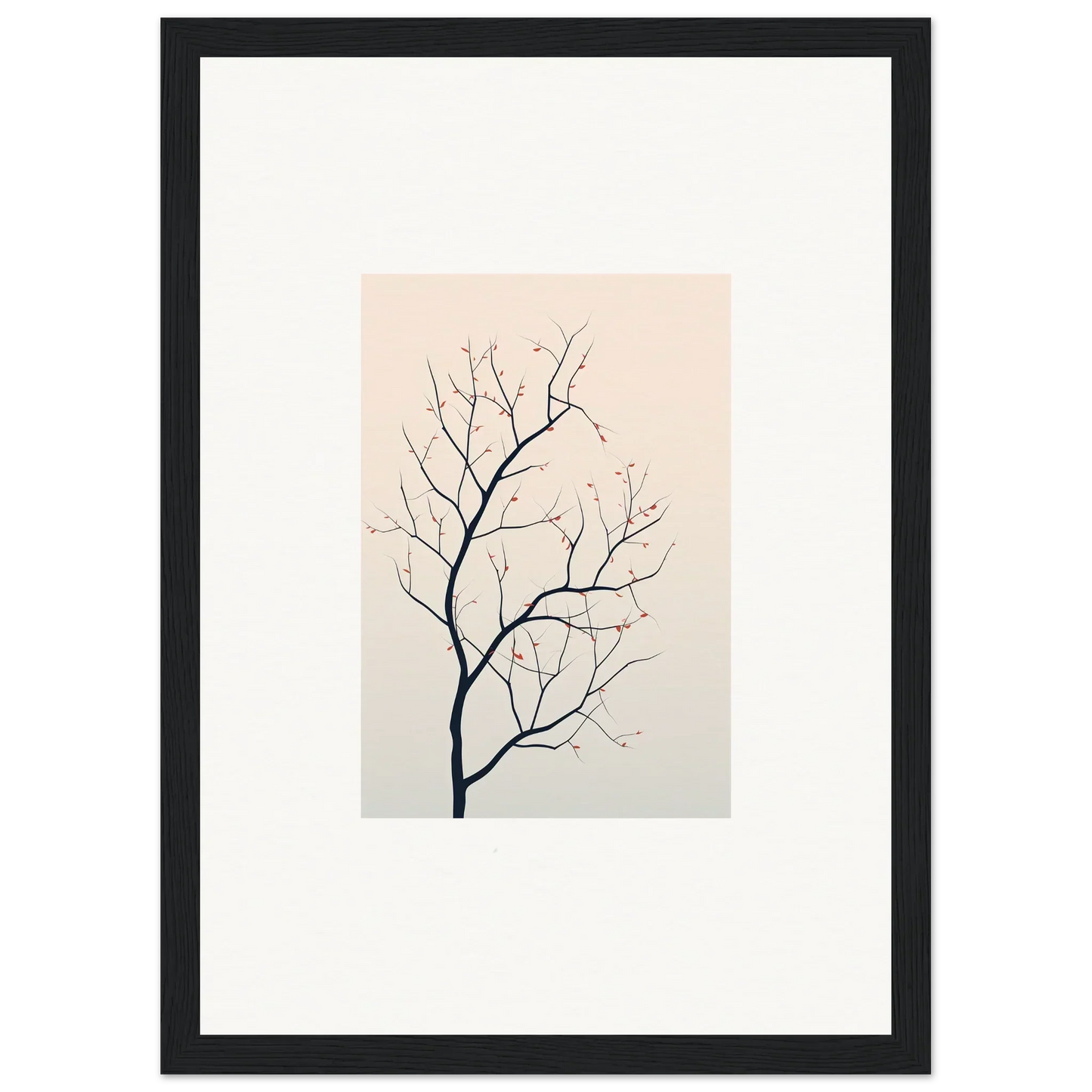 Delicate tree branch with bare twigs for a Silent Renewal canvas print room decoration