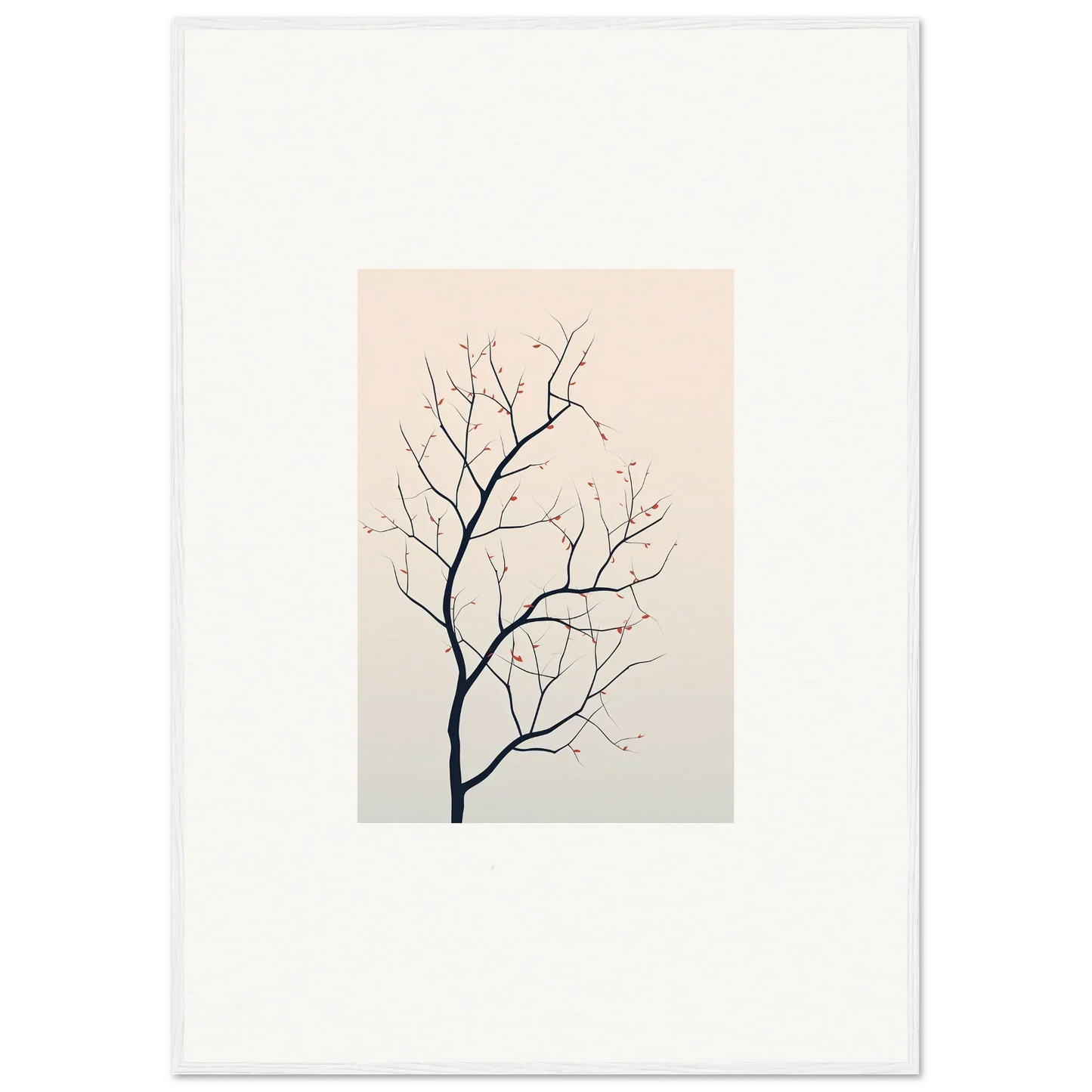 Bare twigs on a delicate branch, perfect for a Silent Renewal canvas print decor
