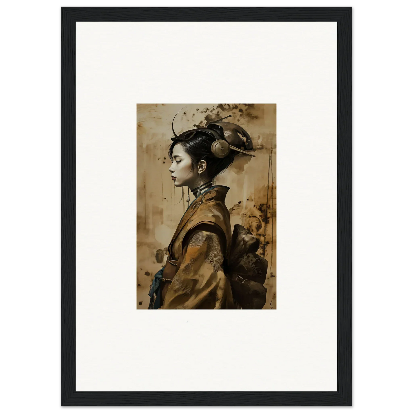 Portrait of a woman in traditional East Asian attire, perfect for room decoration and Whisper Muse canvas print