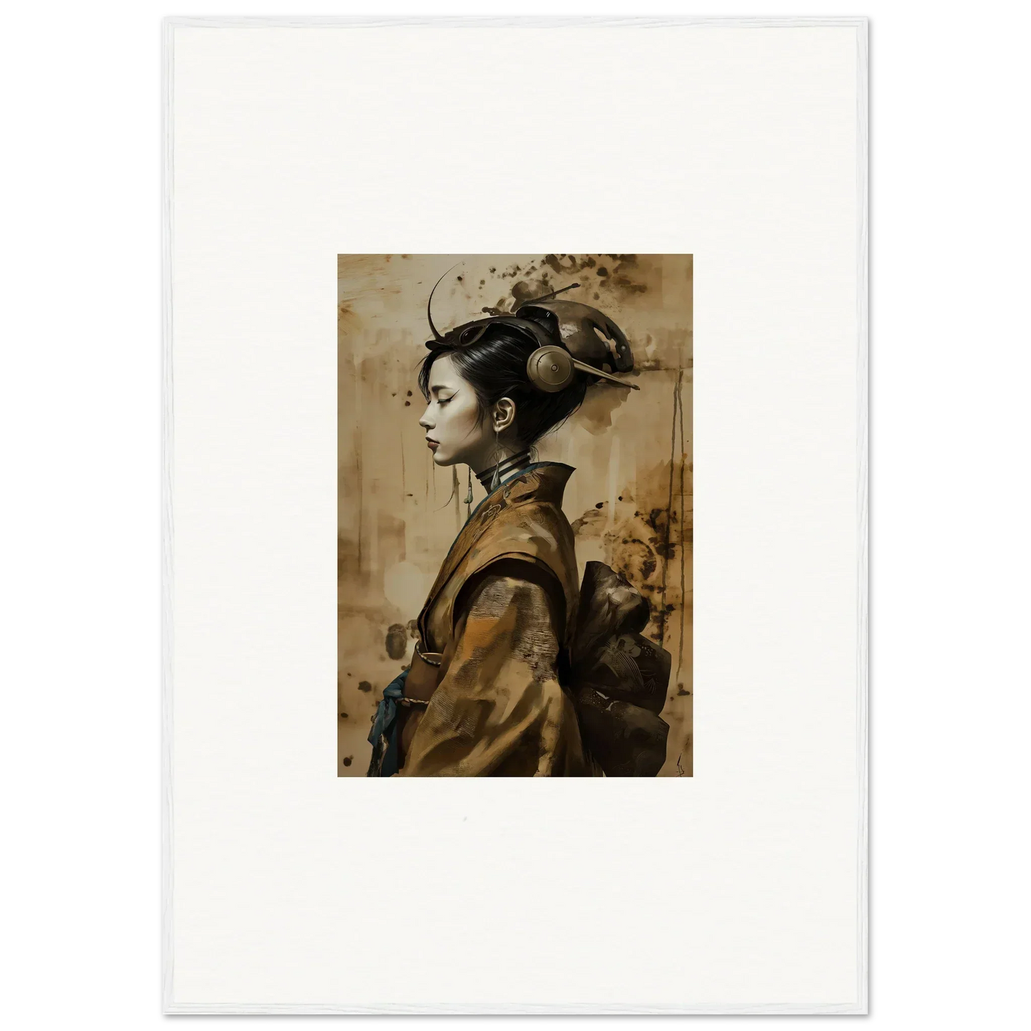 Portrait of a woman in traditional East Asian attire for a Dreaming Whisper Muse canvas print