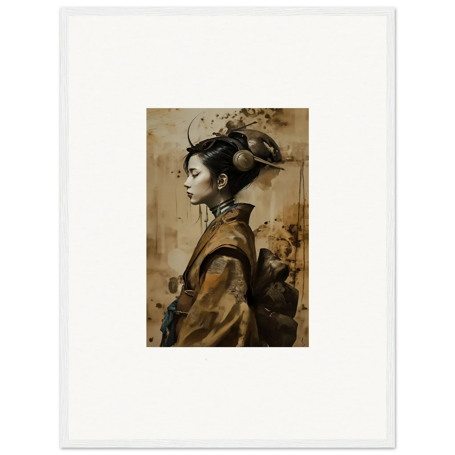 Portrait of a woman in traditional East Asian attire for a Dreaming Whisper Muse canvas print