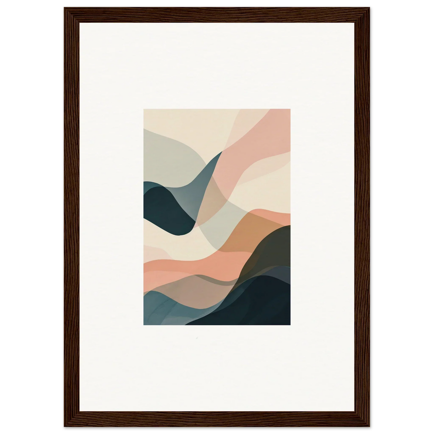 Abstract wall art canvas print with soft pastel shapes for stylish room decoration