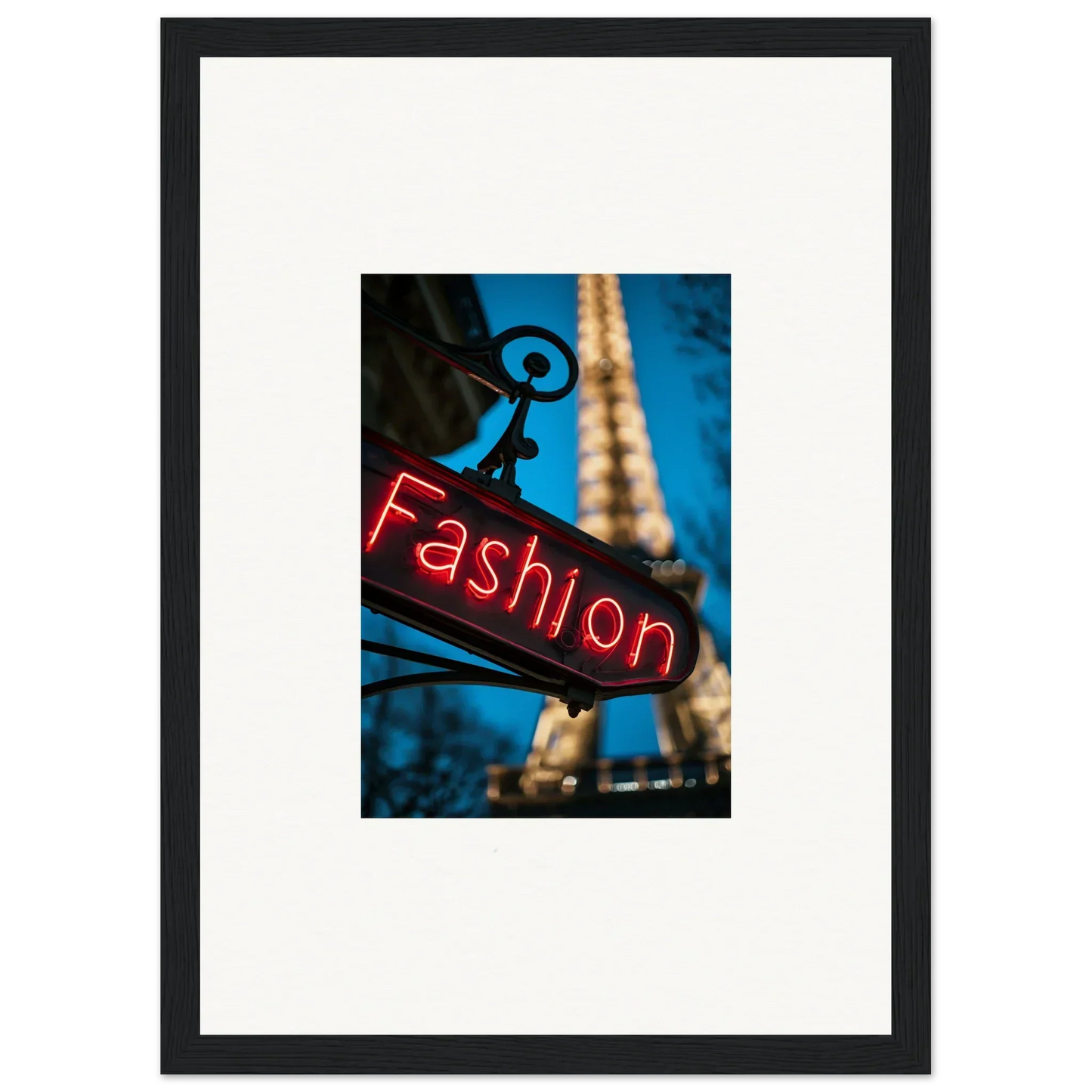 Neon red Fashion sign with Eiffel Tower, perfect for your Vanity Dreams room decoration