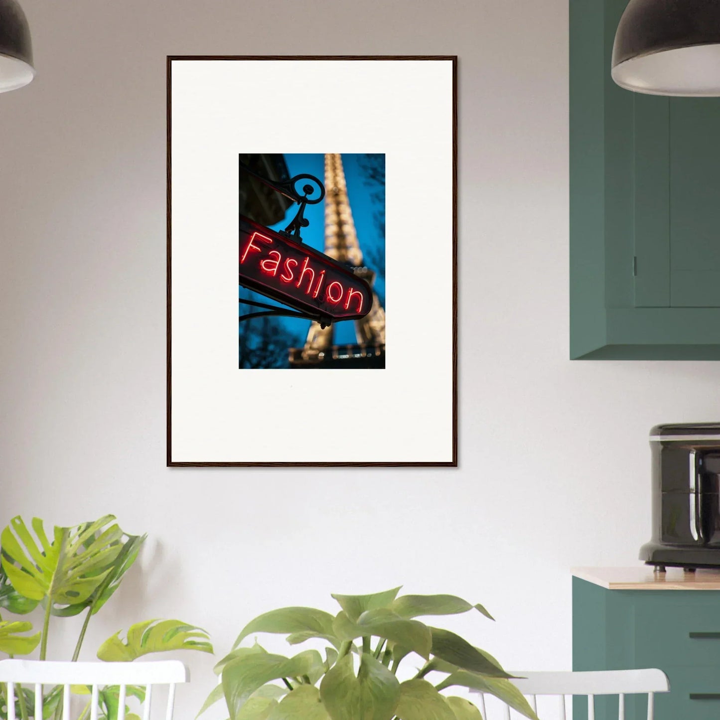 Framed neon Fashion sign against blue sky for stylish room decoration in Vanity Dreams