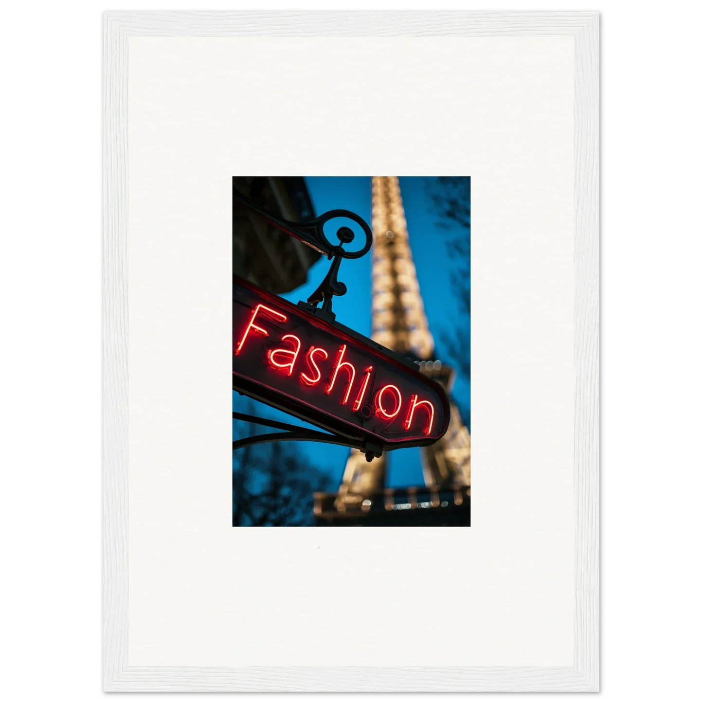 Neon red Fashion sign with Eiffel Tower, perfect for Vanity Dreams room decoration