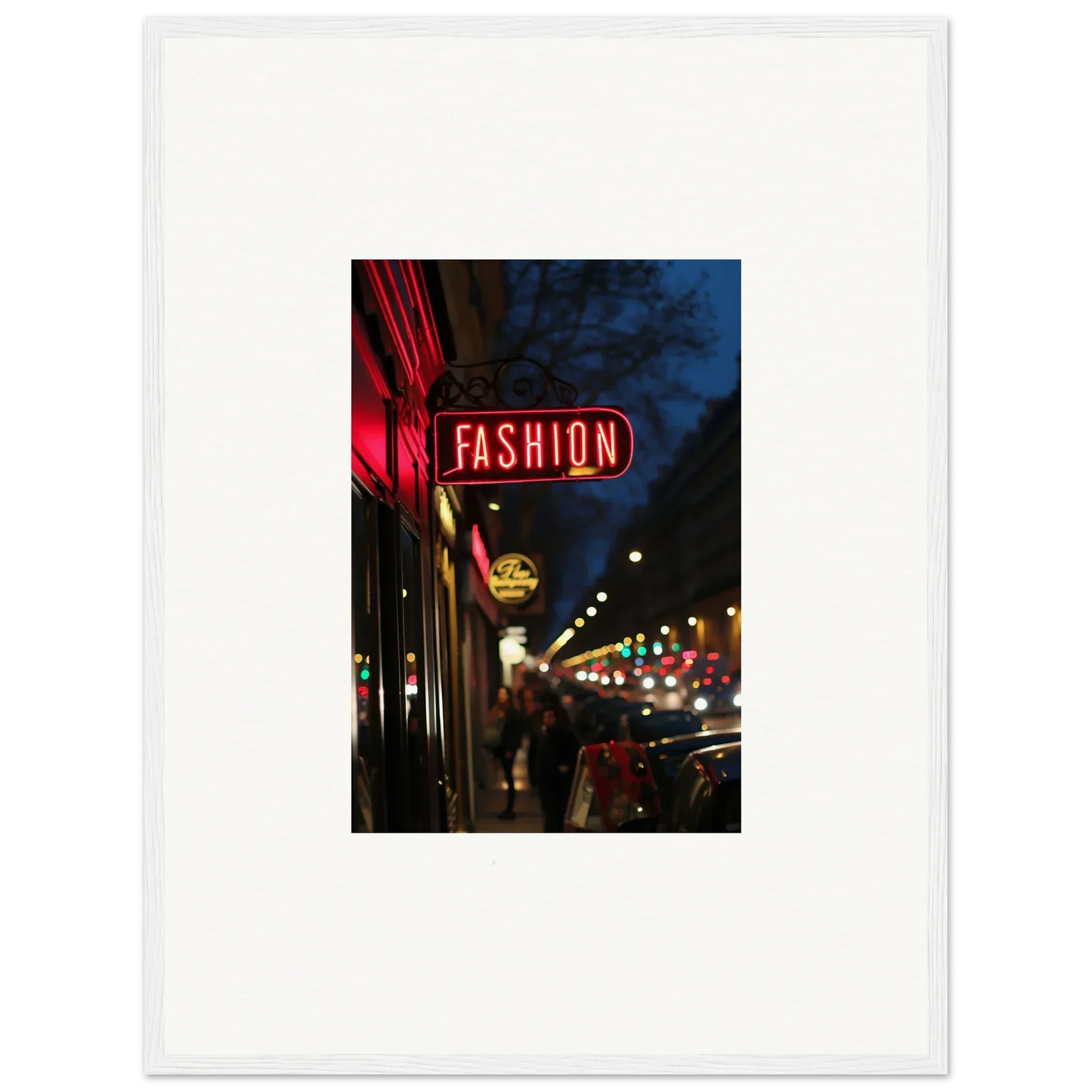 Illuminated red neon FASHION sign for cool midnight hum room decoration canvas print