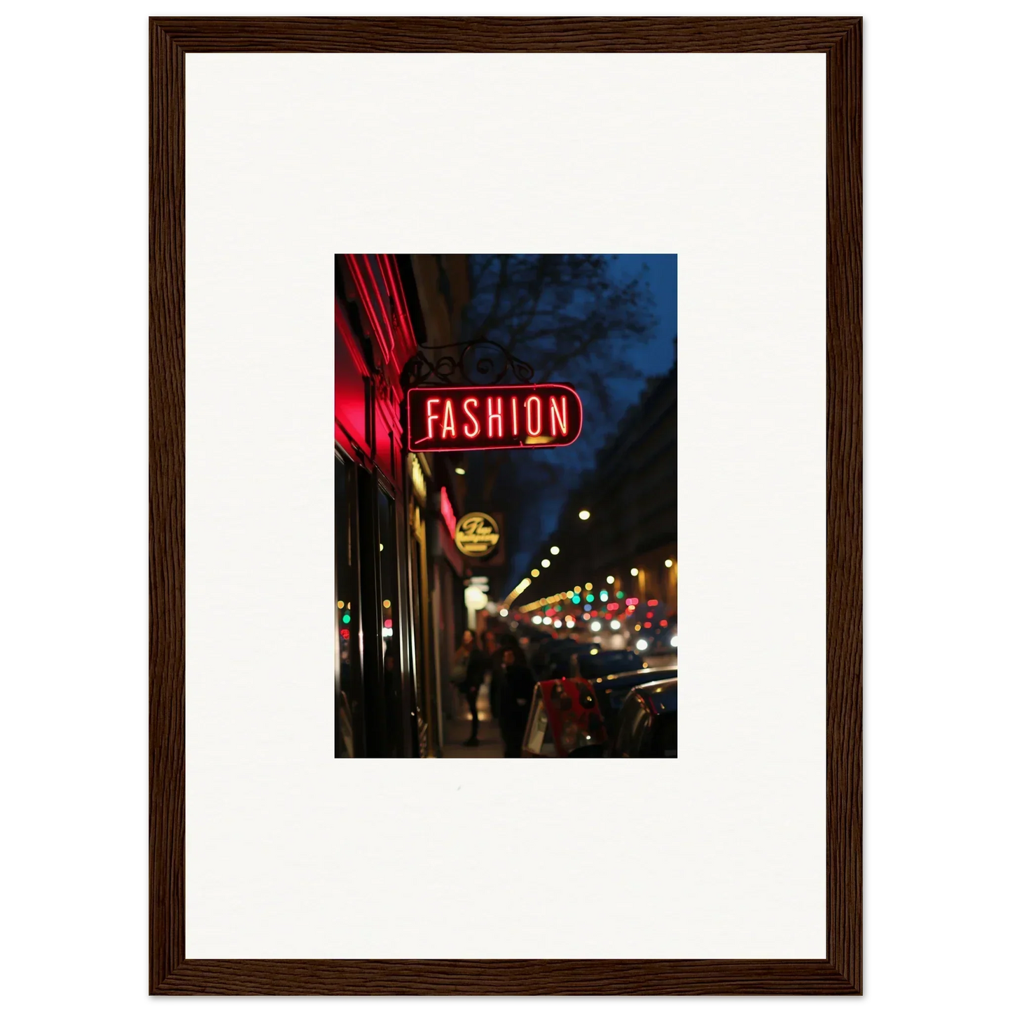 Framed neon FASHION sign perfect for midnight hum room decoration canvas print
