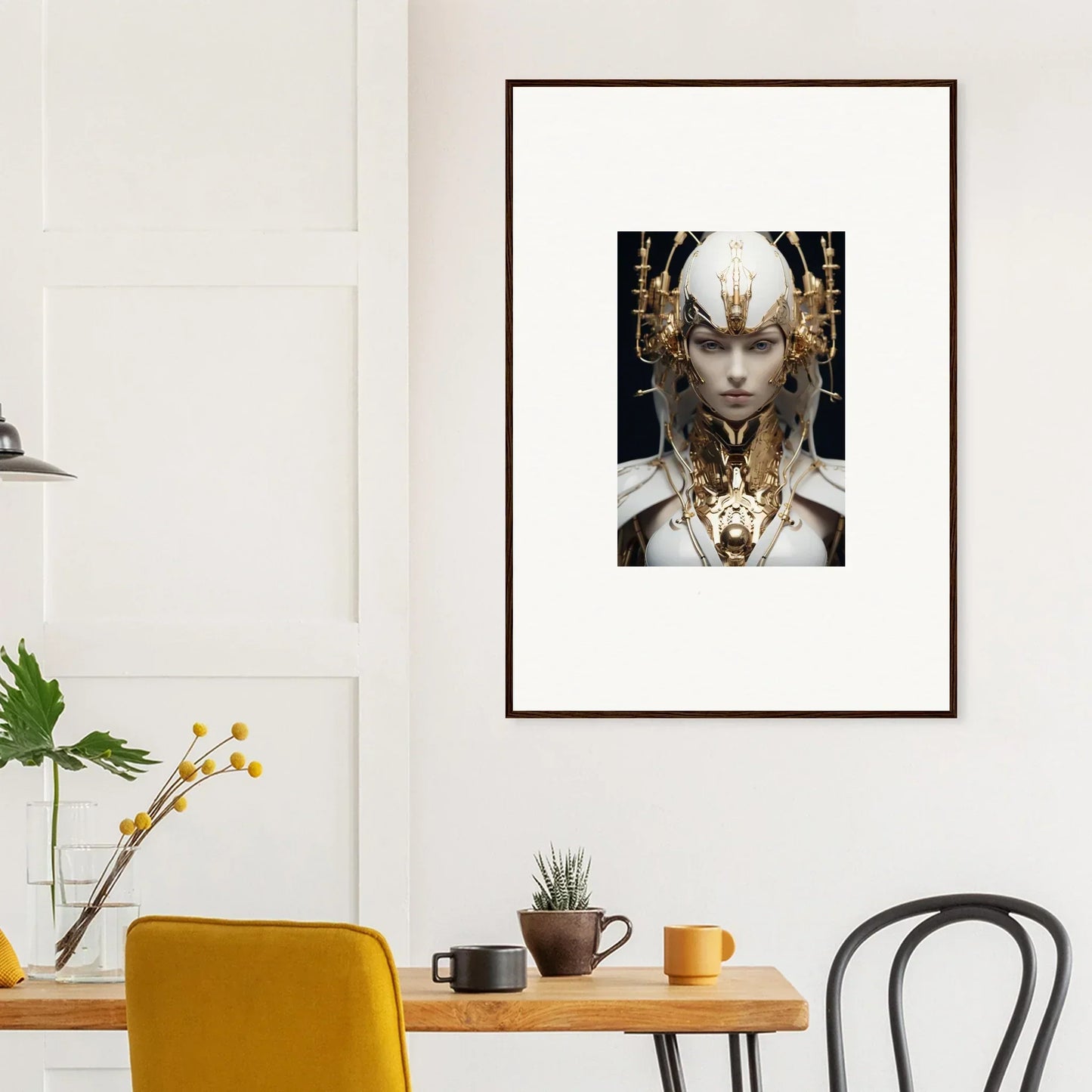 Framed portrait with golden details, perfect for a Halcyon Existence canvas print decor