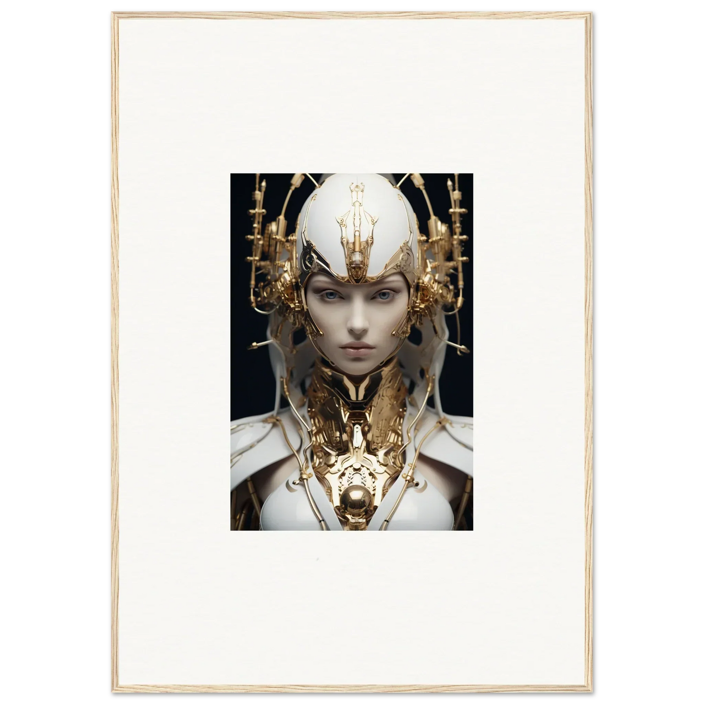 Portrait of a figure in a golden headdress for stunning room decoration canvas print