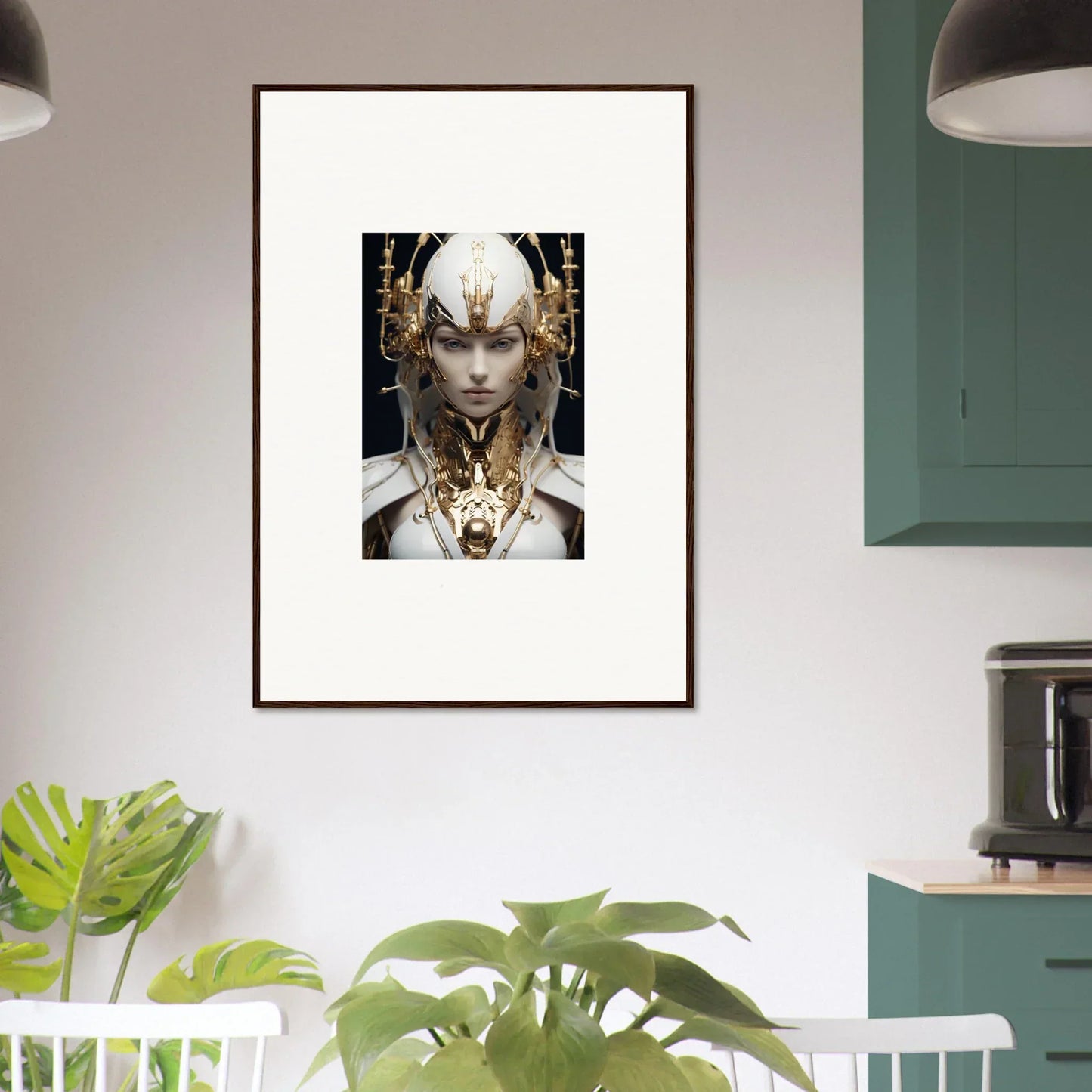 Framed canvas print of a surreal figure for a halcyon existence room decoration