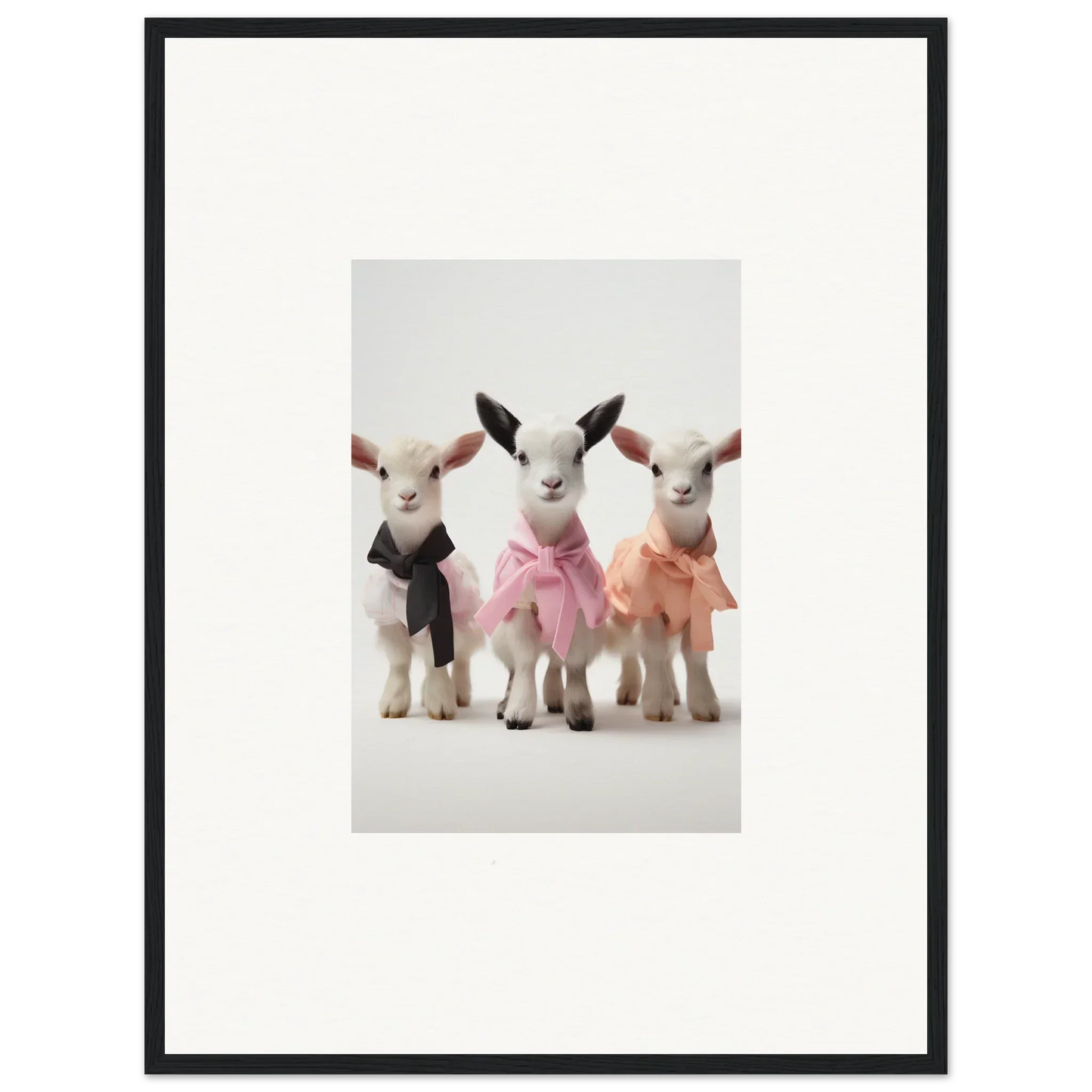 Three adorable baby goats in tutus from Enchanted Kidding Threads special edition art