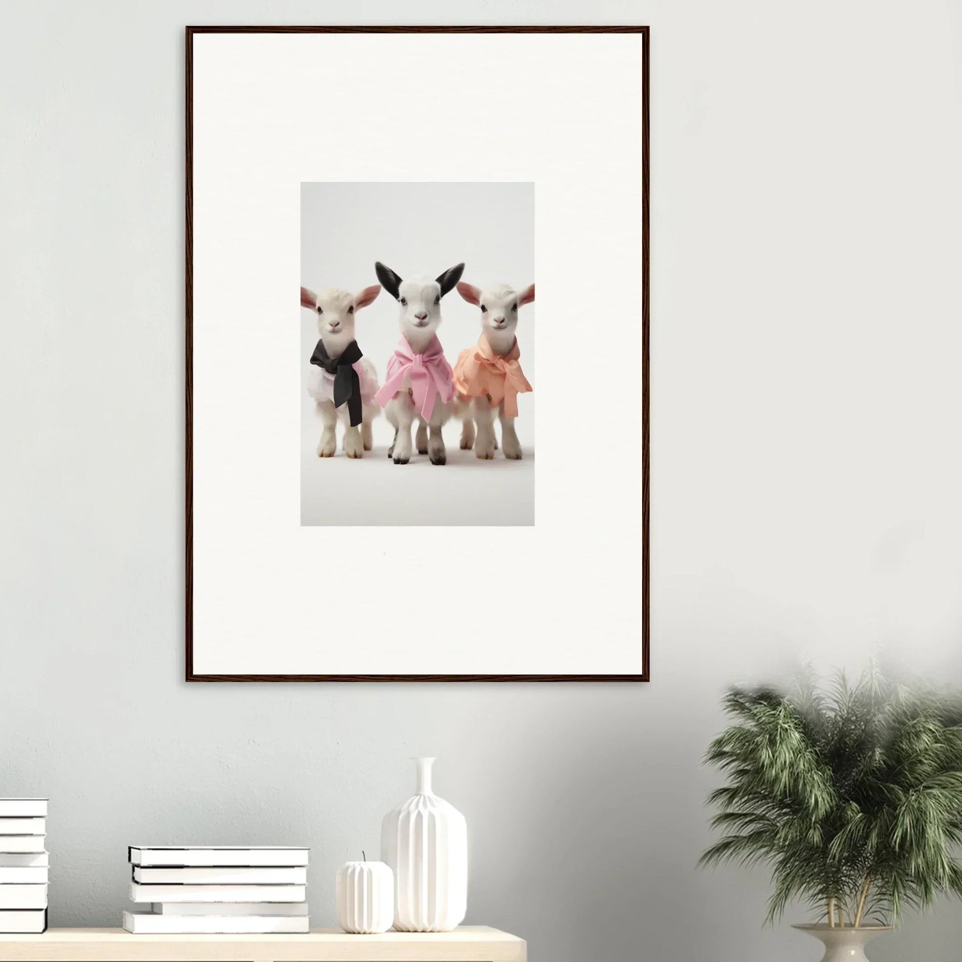 Framed wall art of ballet bunnies from Enchanted Kidding Threads special edition art™