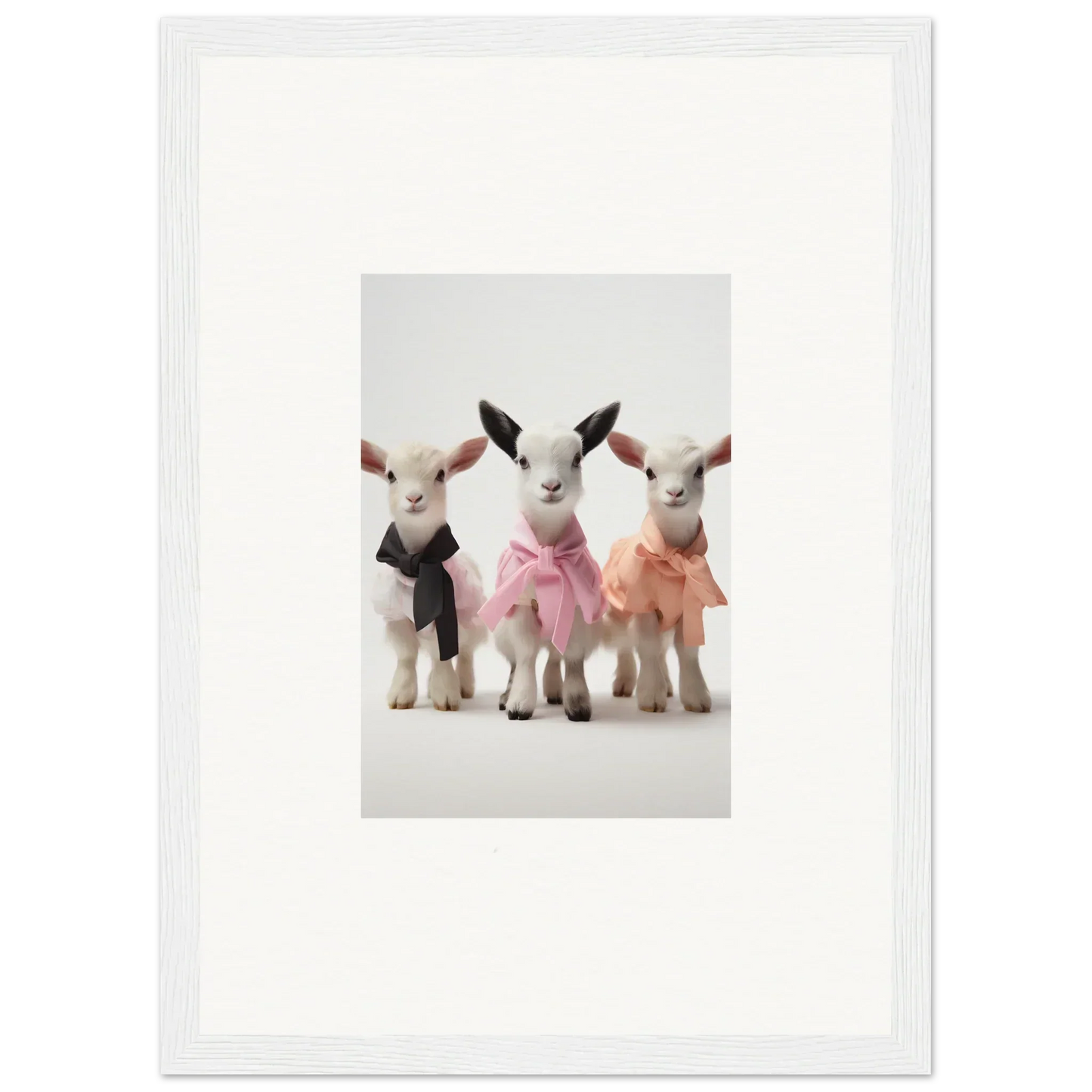 Three adorable baby lambs in colorful tutus from Enchanted Kidding Threads special edition art™
