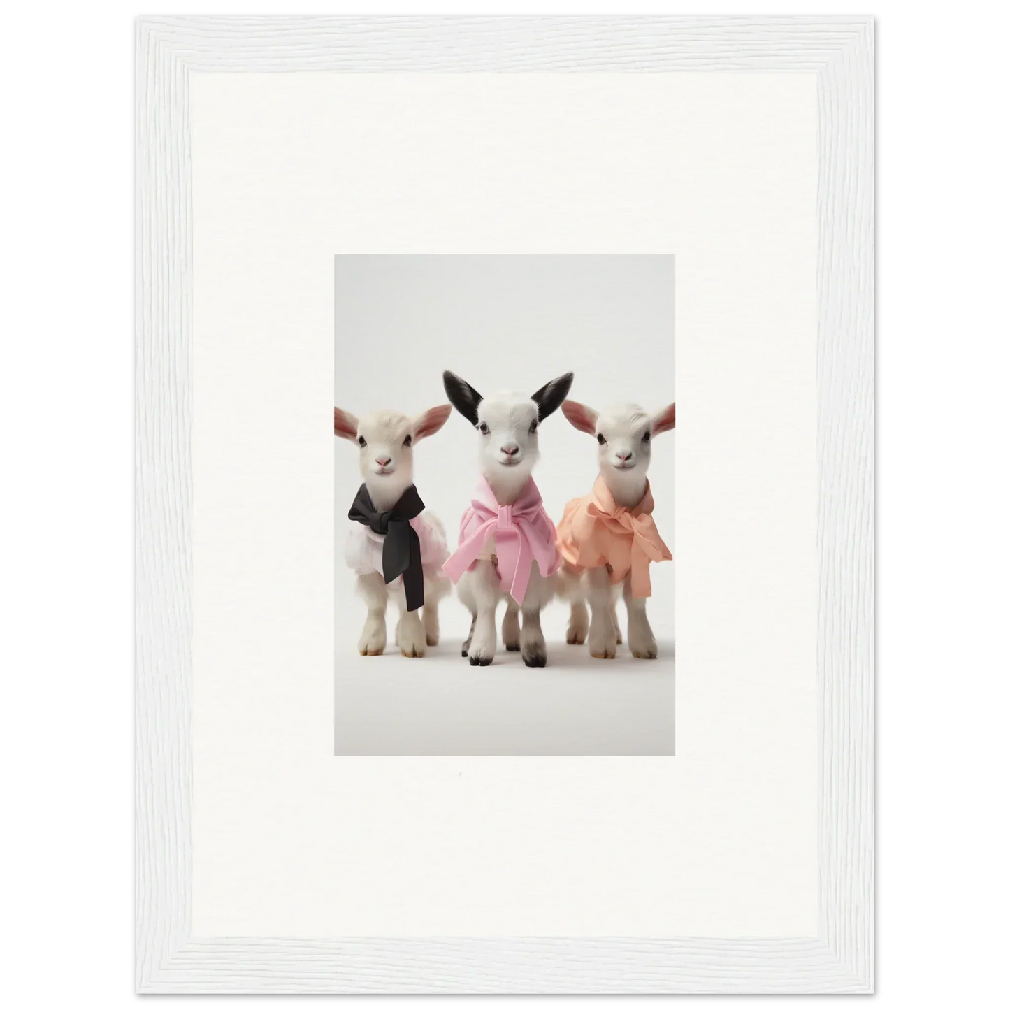 Three adorable baby goats in cute tutus from Enchanted Kidding Threads special edition art™