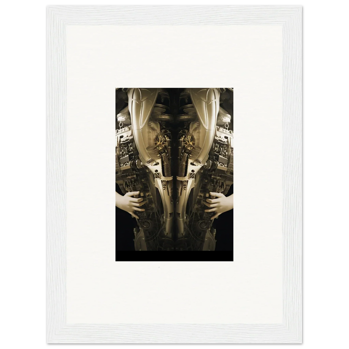 Framed wall art featuring mirrored torso in ornate Victorian clothing for elegance quandary room decor