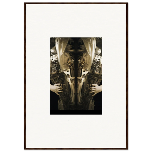 Framed sepia-toned photograph of a torso and hands, perfect for elegance quandary room decor