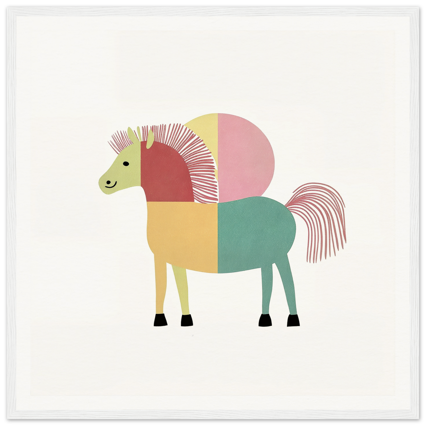 Colorful geometric horse illustration for Equine Geometry Riot product