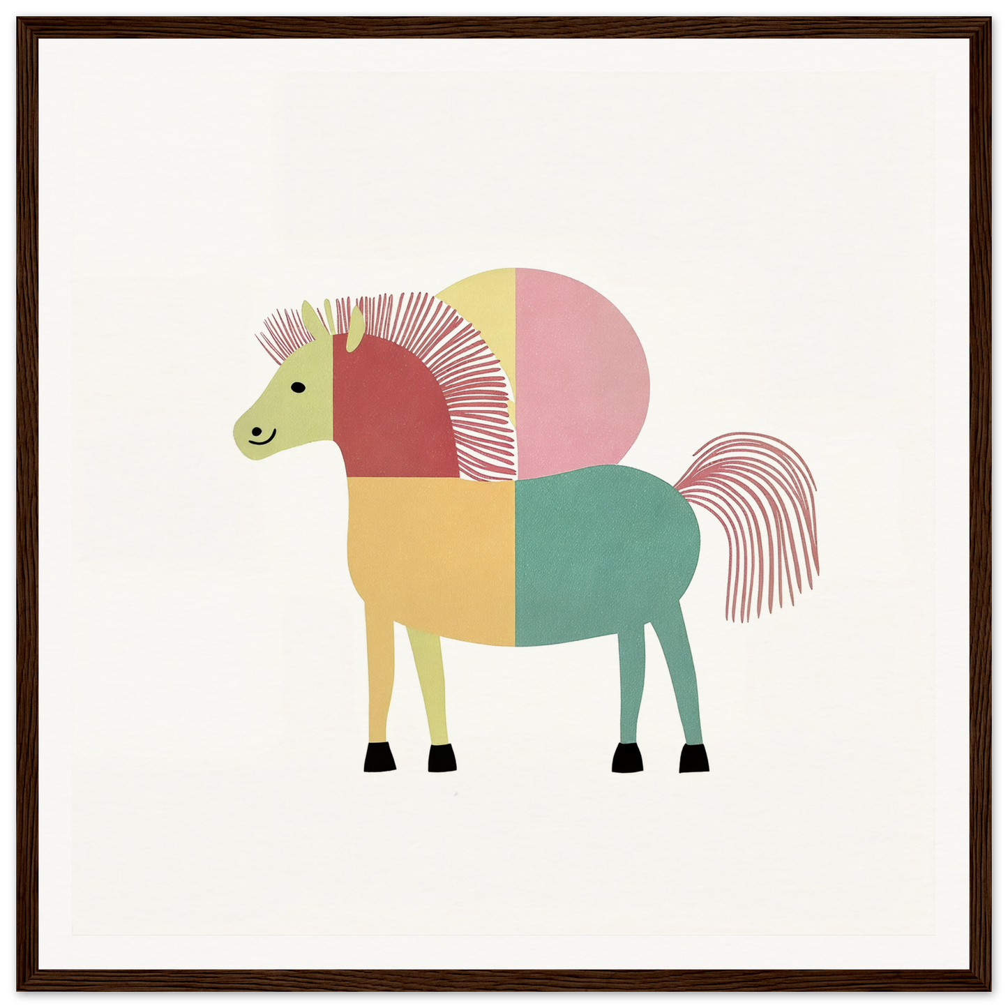 Colorful geometric horse illustration for Equine Geometry Riot product