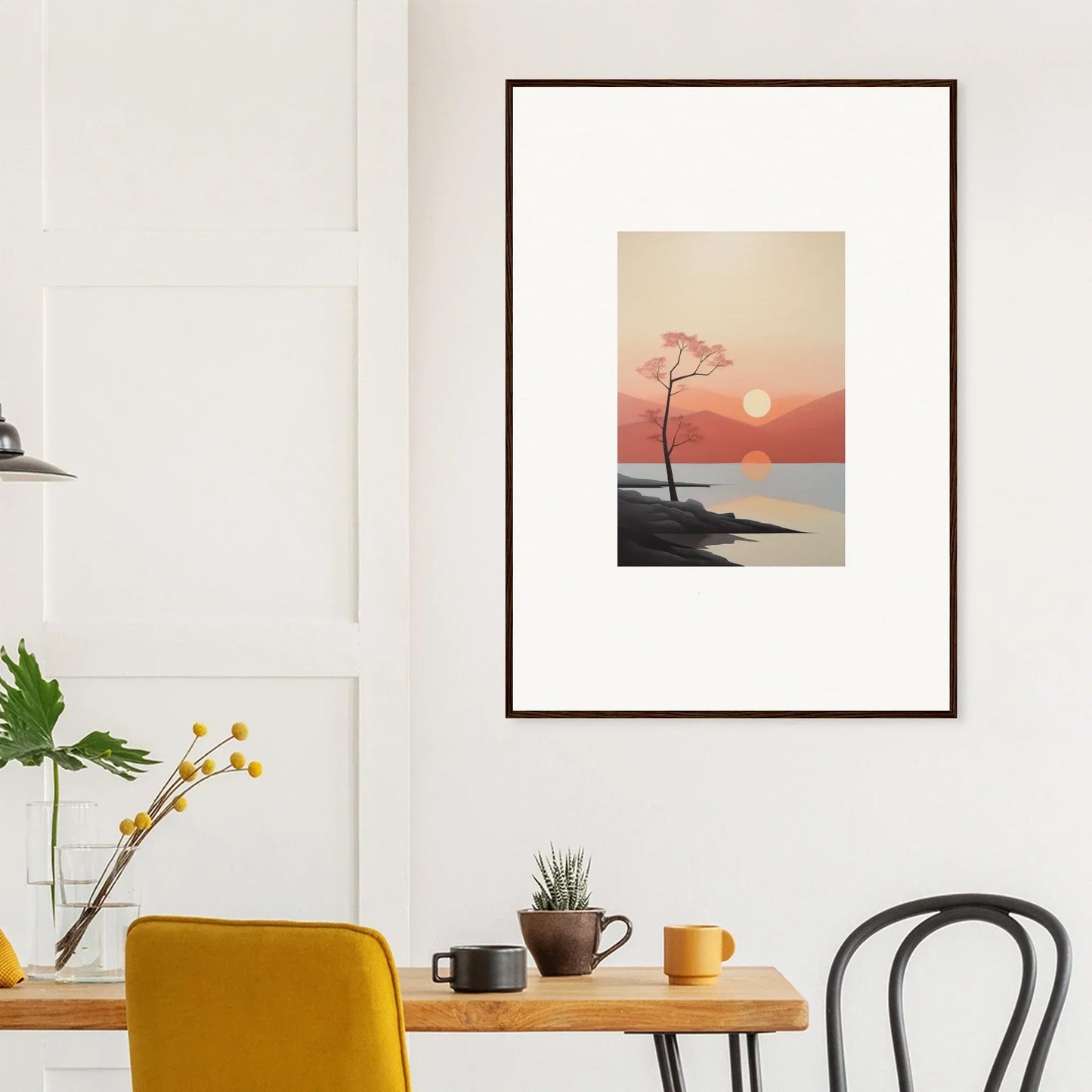 Framed wall art of a lone tree at sunset in Eternal Dusk Majesty special edition art™