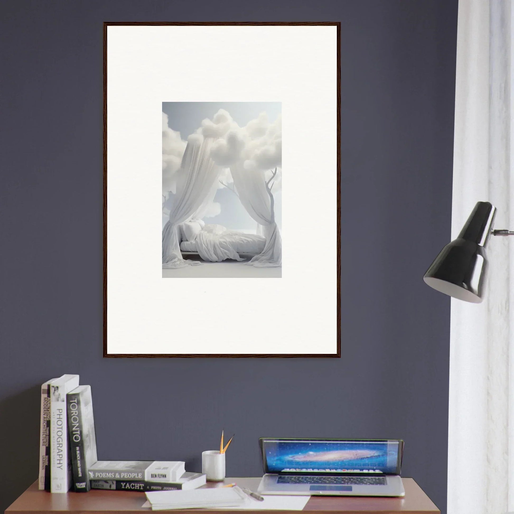 Ethereal Canopy canvas print of nude figure with arms raised, perfect room decoration wall art