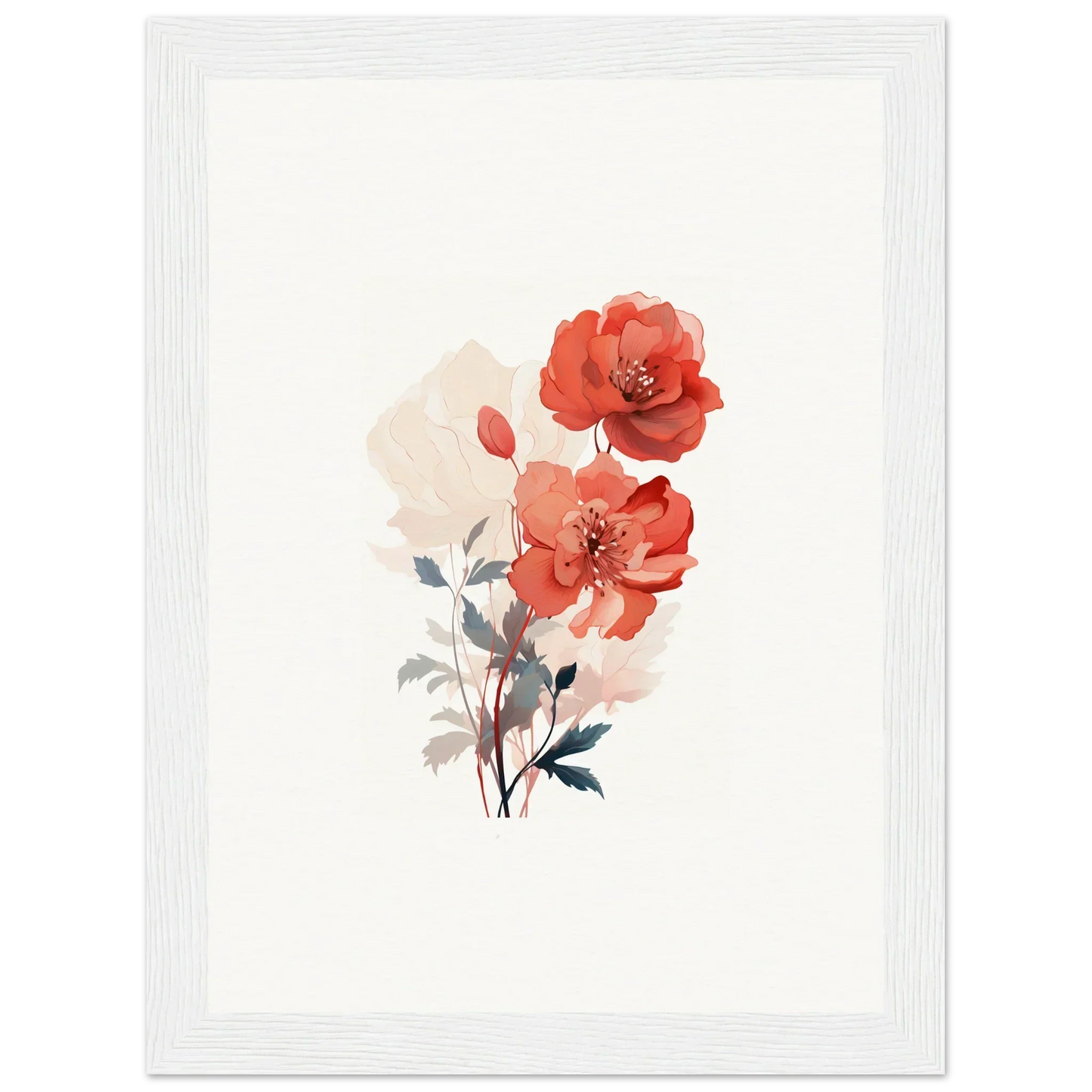 Delicate watercolor painting of red roses perfect for Dreamscape Flora room decoration