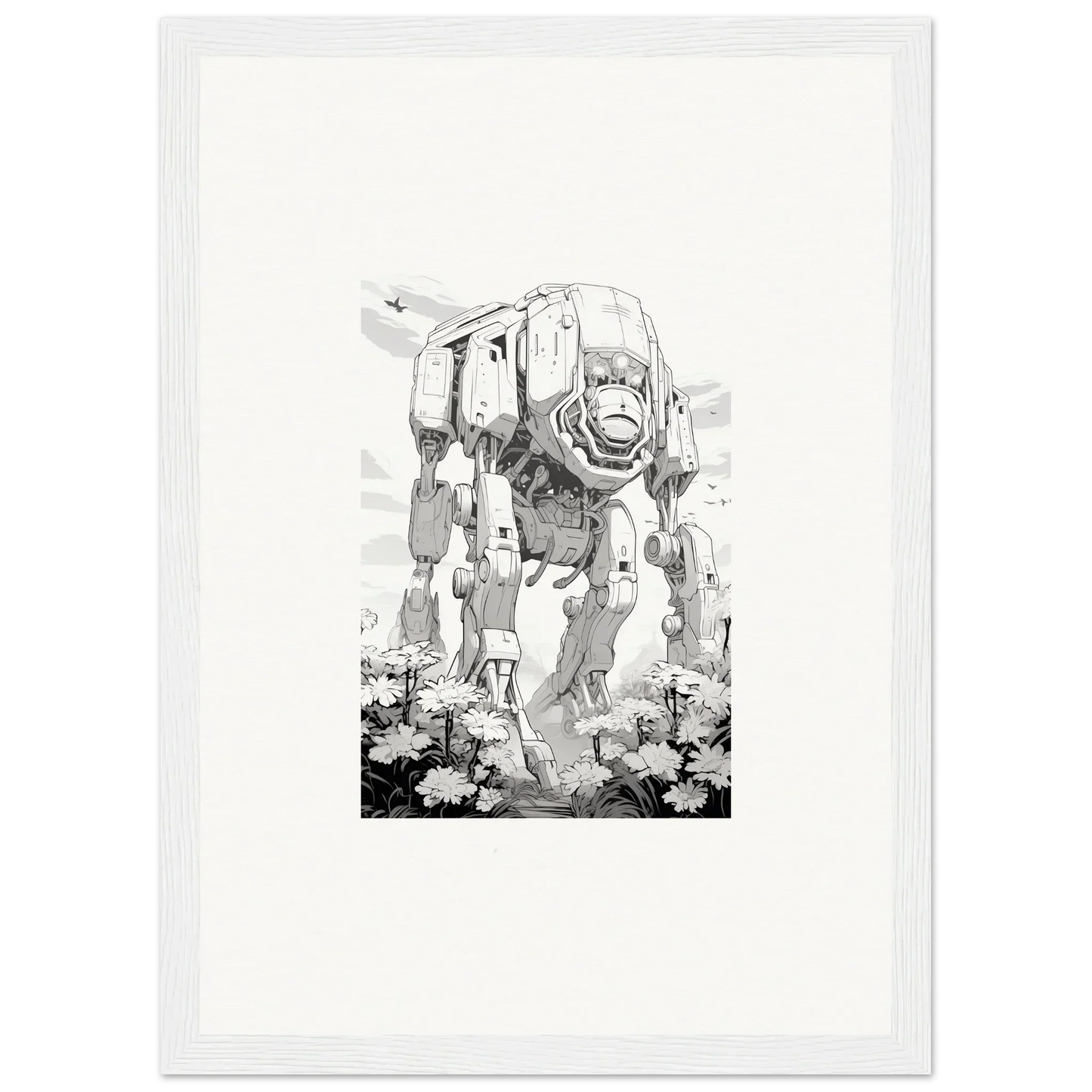 Mechanical quadrupedal walker for unique room decoration in Ethereal Robo-Scape wall art