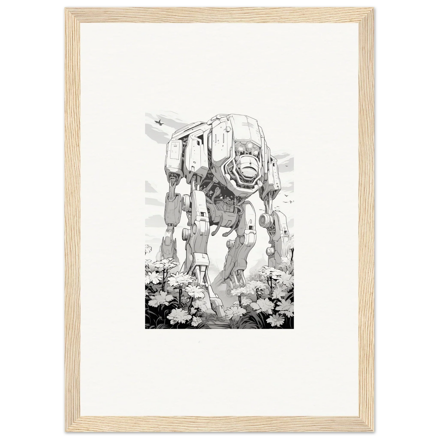 Mechanical quadrupedal walker wall art for cool room decoration in Ethereal Robo-Scape