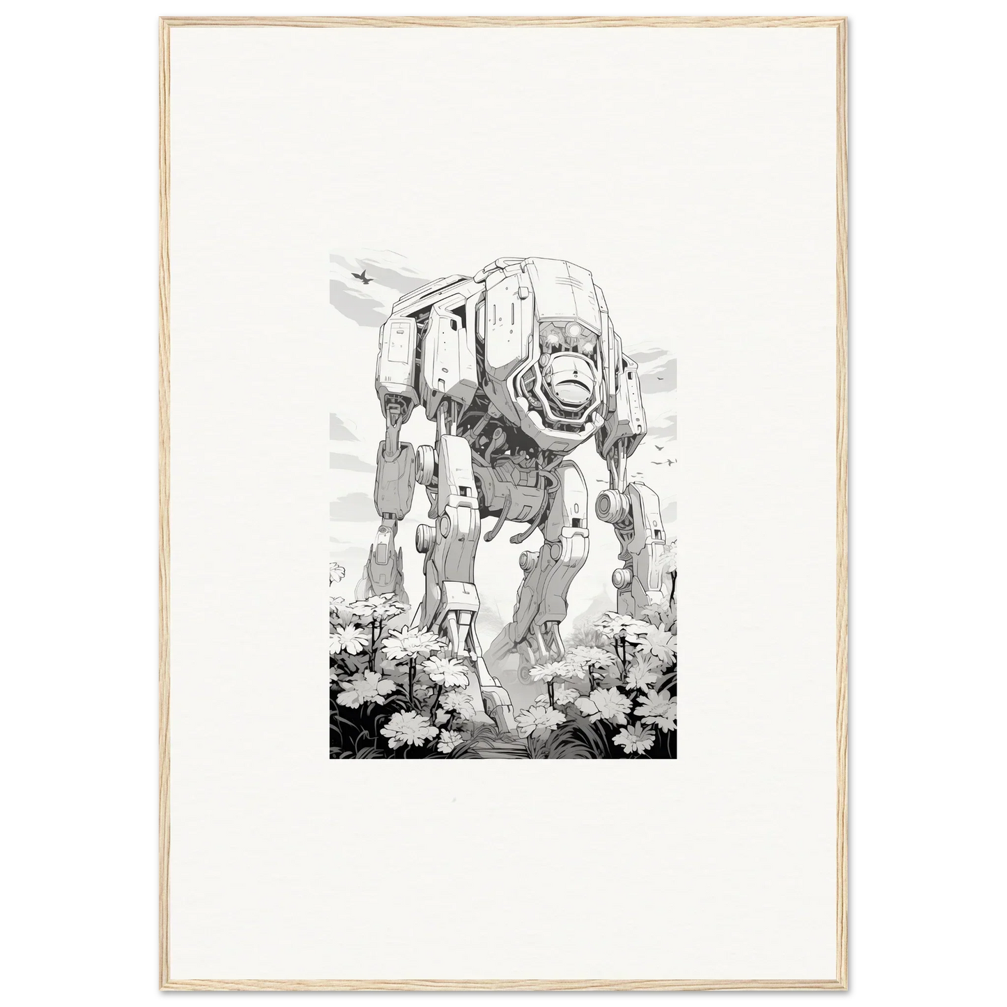 Mechanical quadrupedal walker inspired by AT-AT for cool room decoration wall art