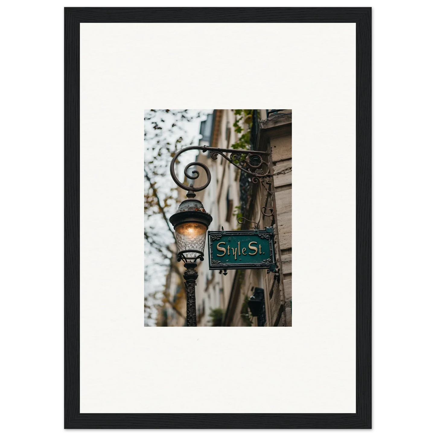 Street sign S 5th St below ornate lamp post, perfect for room decoration and street whispers