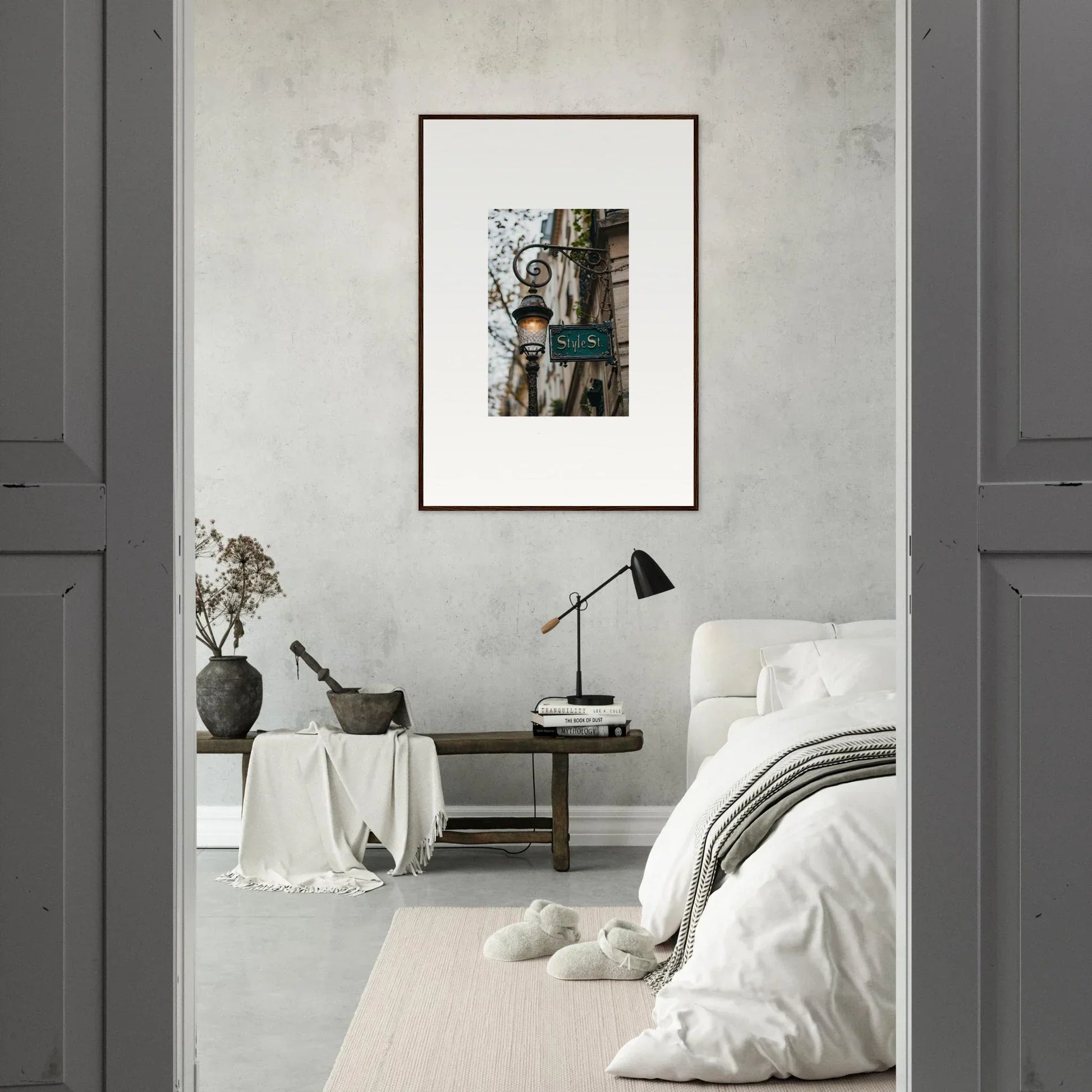 Framed photograph of an old gas meter for unique room decoration and street whispers vibe