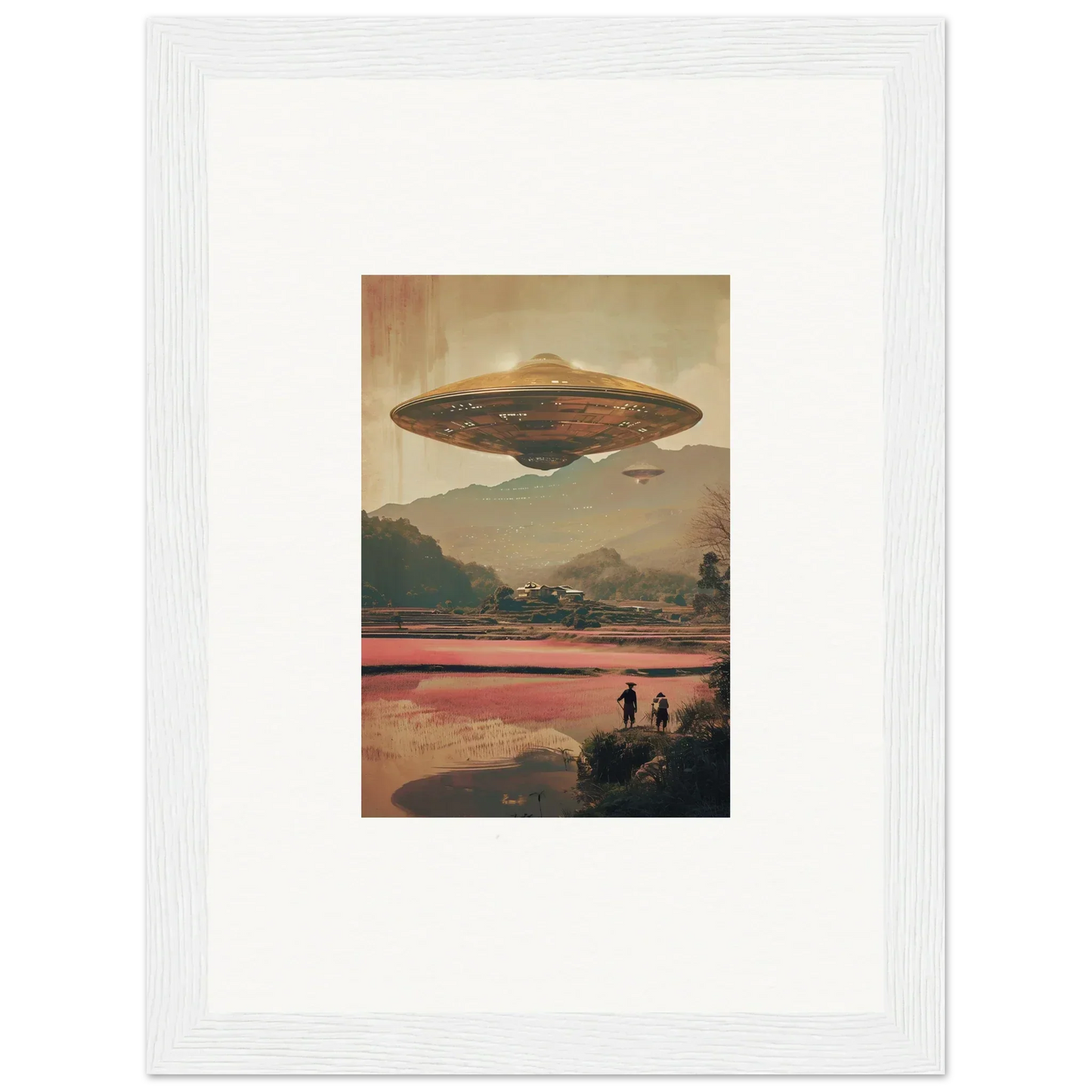 UFO hovering in the sky, perfect for dream resonance room decoration canvas print