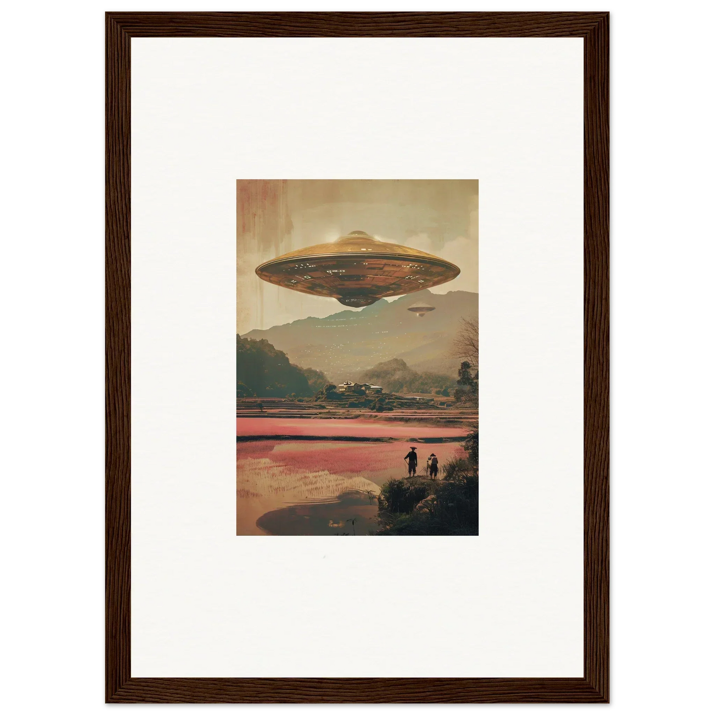 UFO hovering in the sky, perfect for dream resonance room decoration canvas print