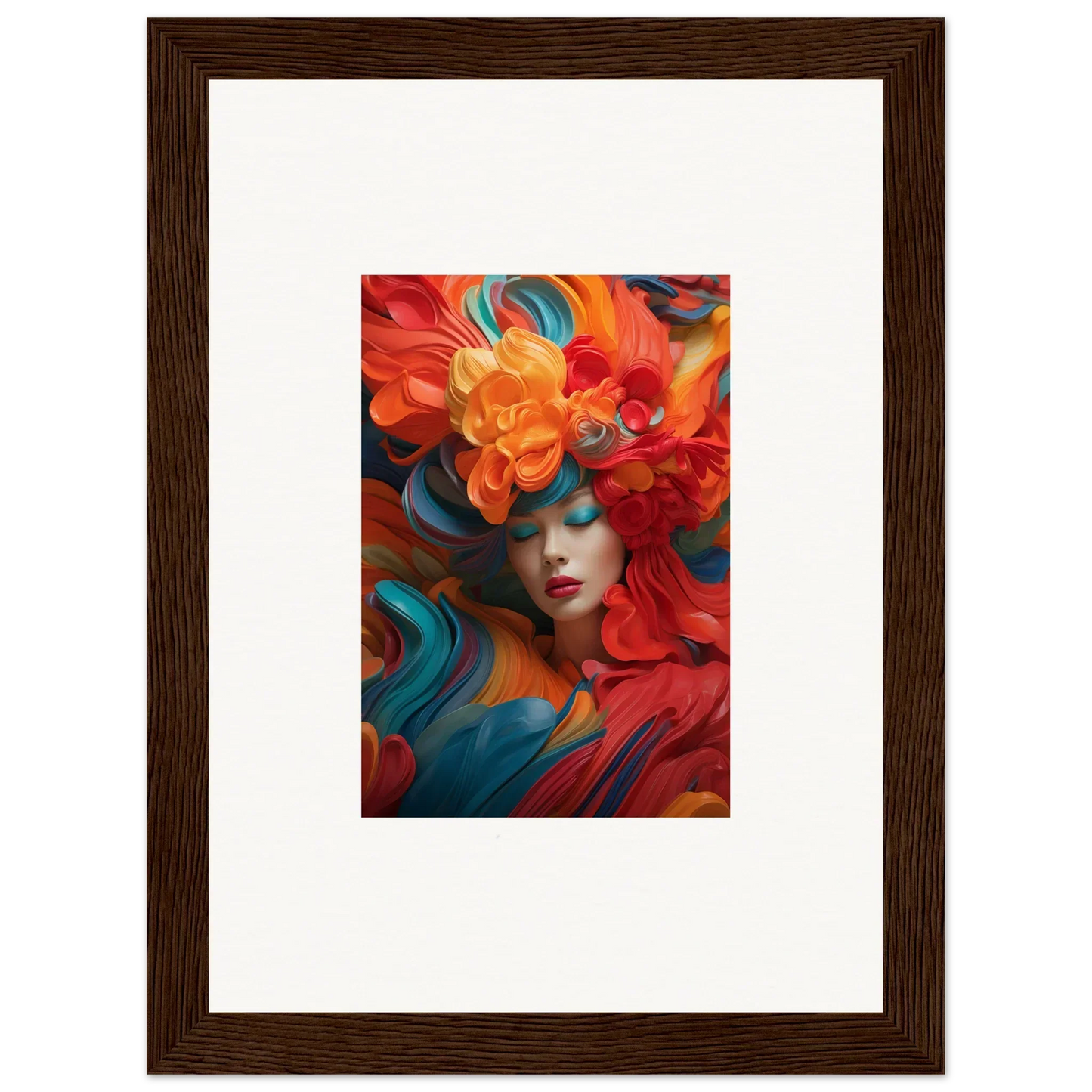 Vibrant canvas print of a figure in floral dream ecstasy for stunning room decoration