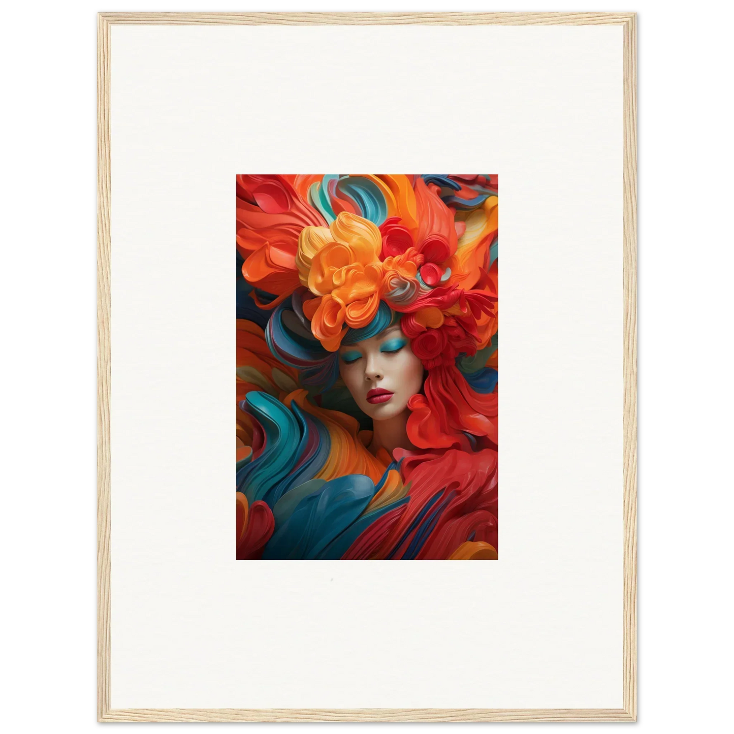 Vibrant abstract canvas print for dream ecstasy room decoration with floral elements