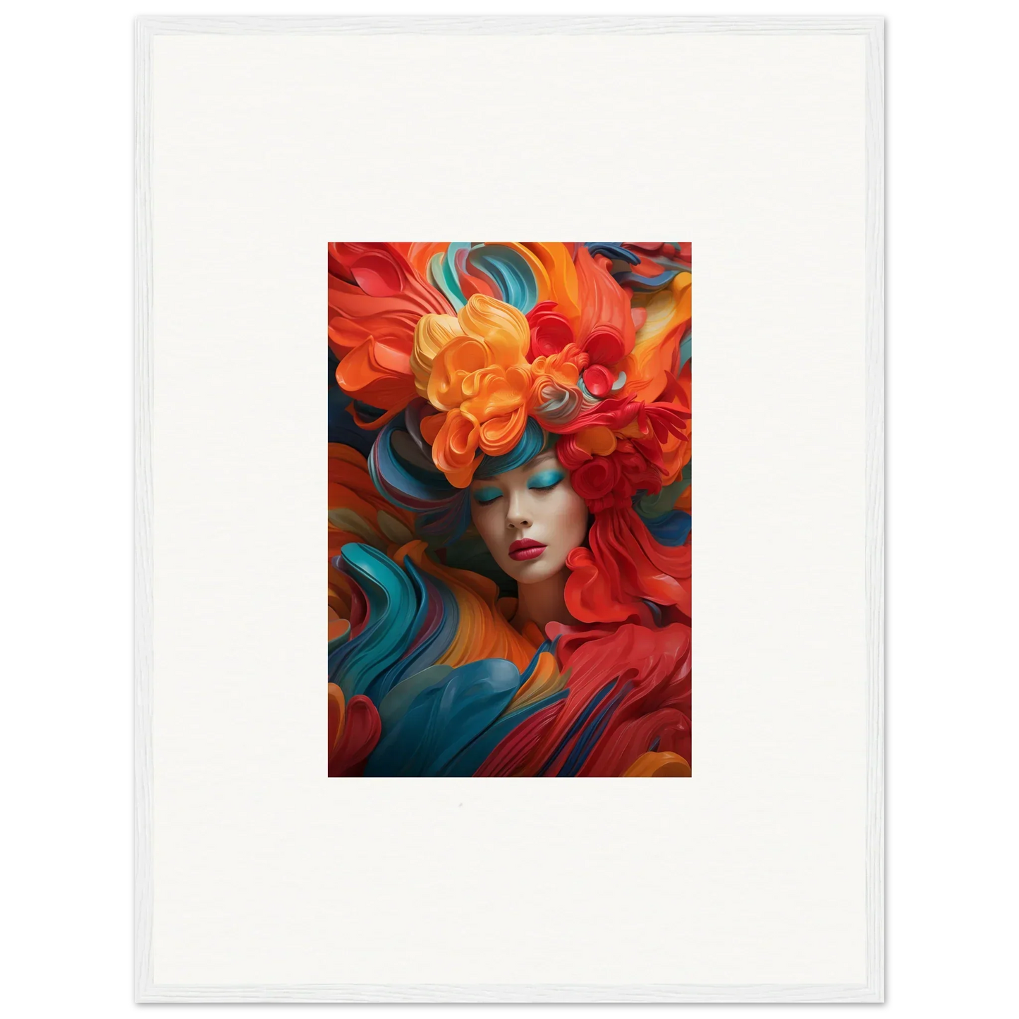 Vibrant canvas print of Floral Dream Ecstasy with colorful floral portrait for room decoration