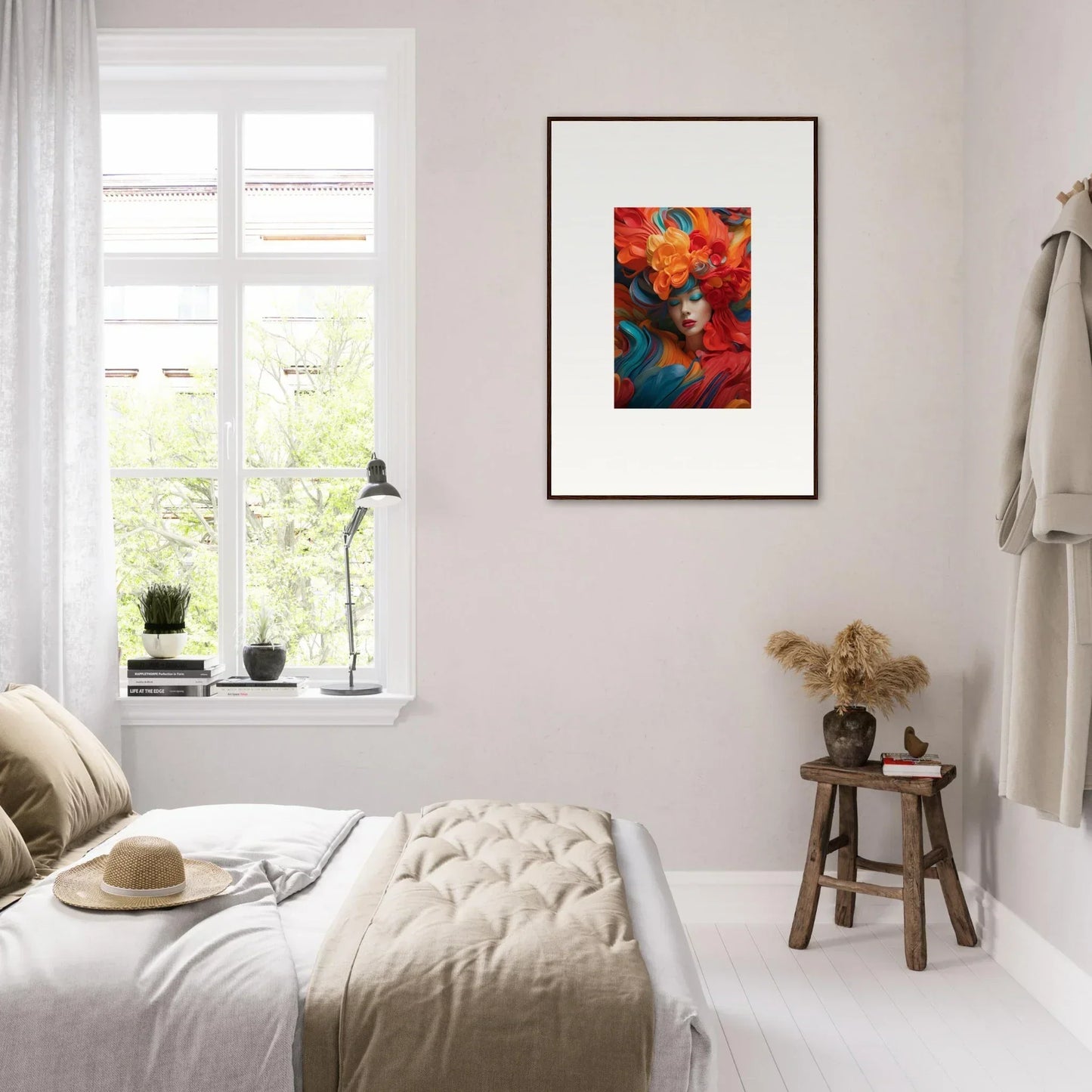 Framed colorful abstract portrait for stylish room decoration in Dream Ecstasy canvas print