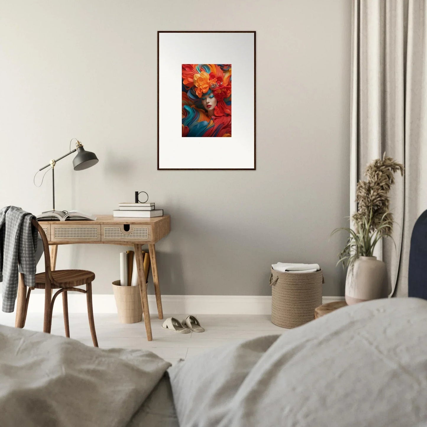 Colorful abstract artwork for room decoration in the Floral Dream Ecstasy canvas print