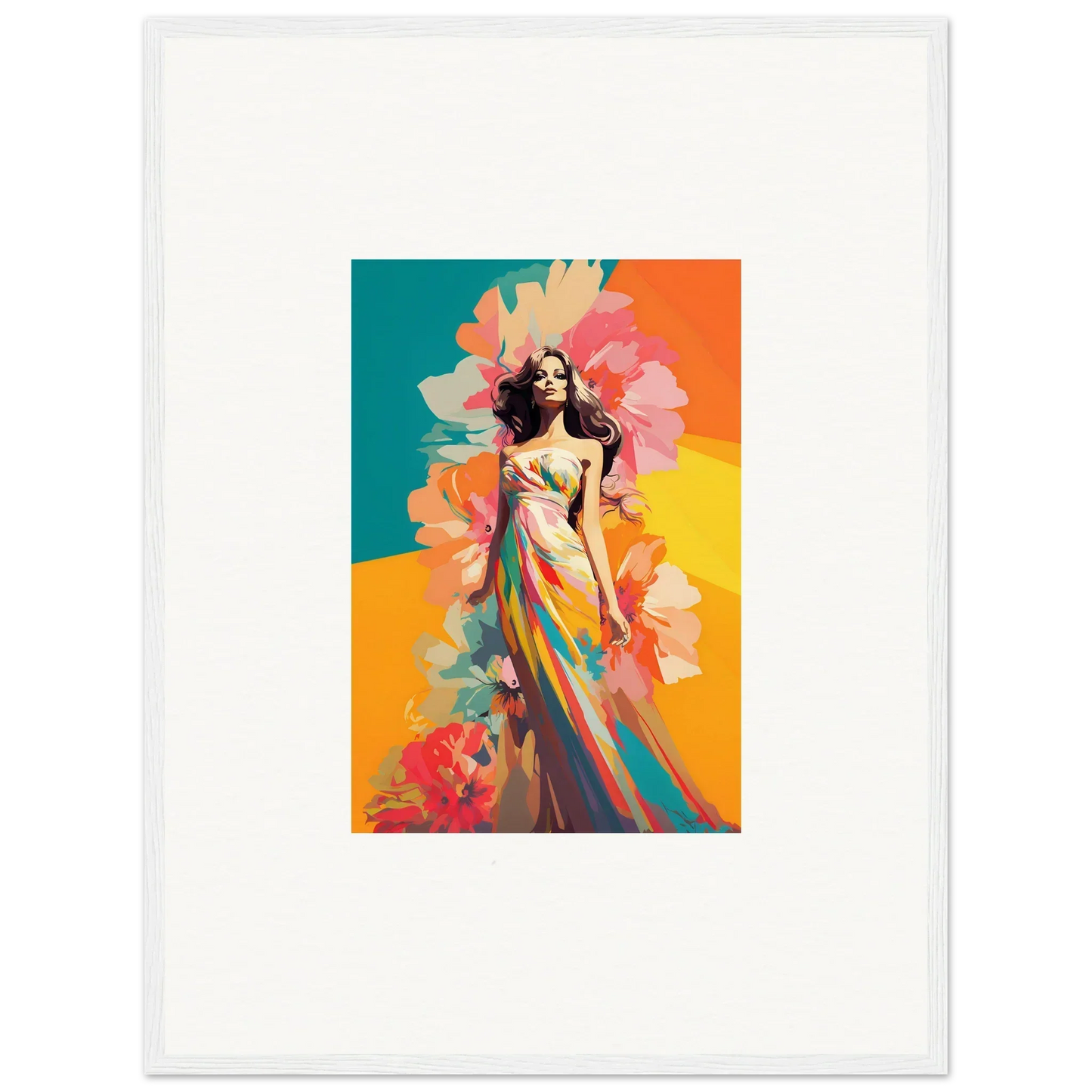 Colorful painting of a woman in a flowing dress for dream revelry room decor